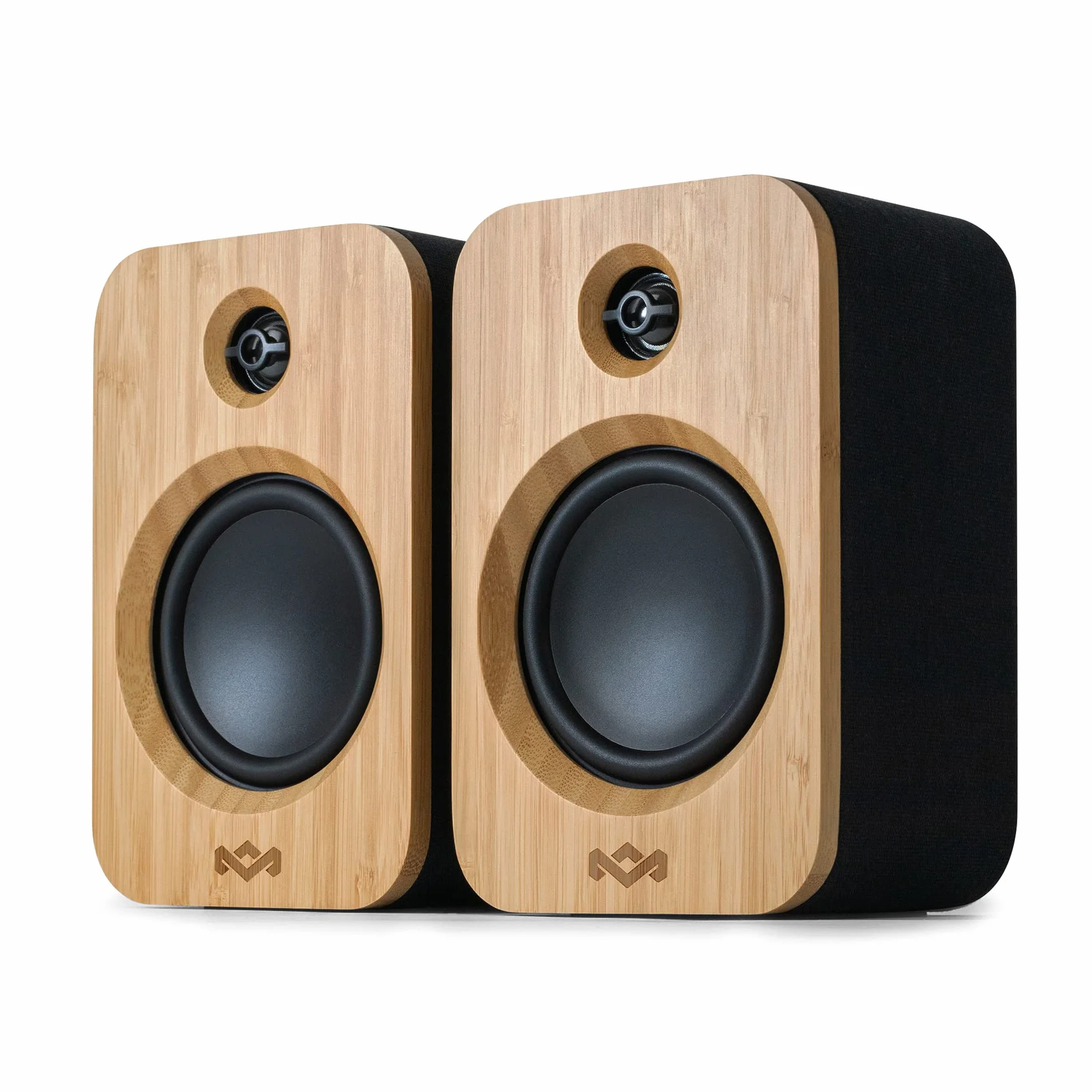 Marley Get Together Duo Bluetooth Speaker Bamboo - Głośnik Półkowy, Soundbar, 25h Bateria, Wzmacniacz Wysokiej Rozdzielczości, Czarny