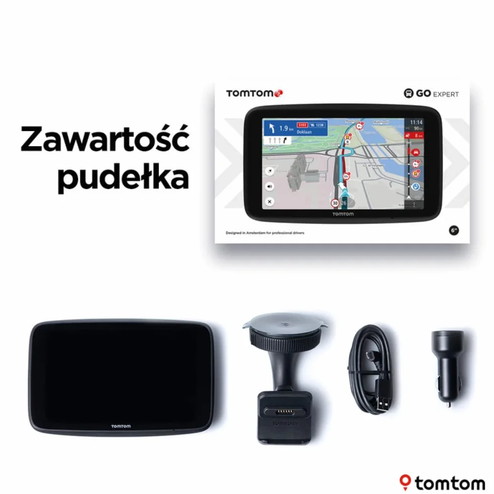 TomTom GO Expert GPS nawigacja 6 cali HD dla ciężarówek z mapami Świata, TomTom Traffic, WiFi