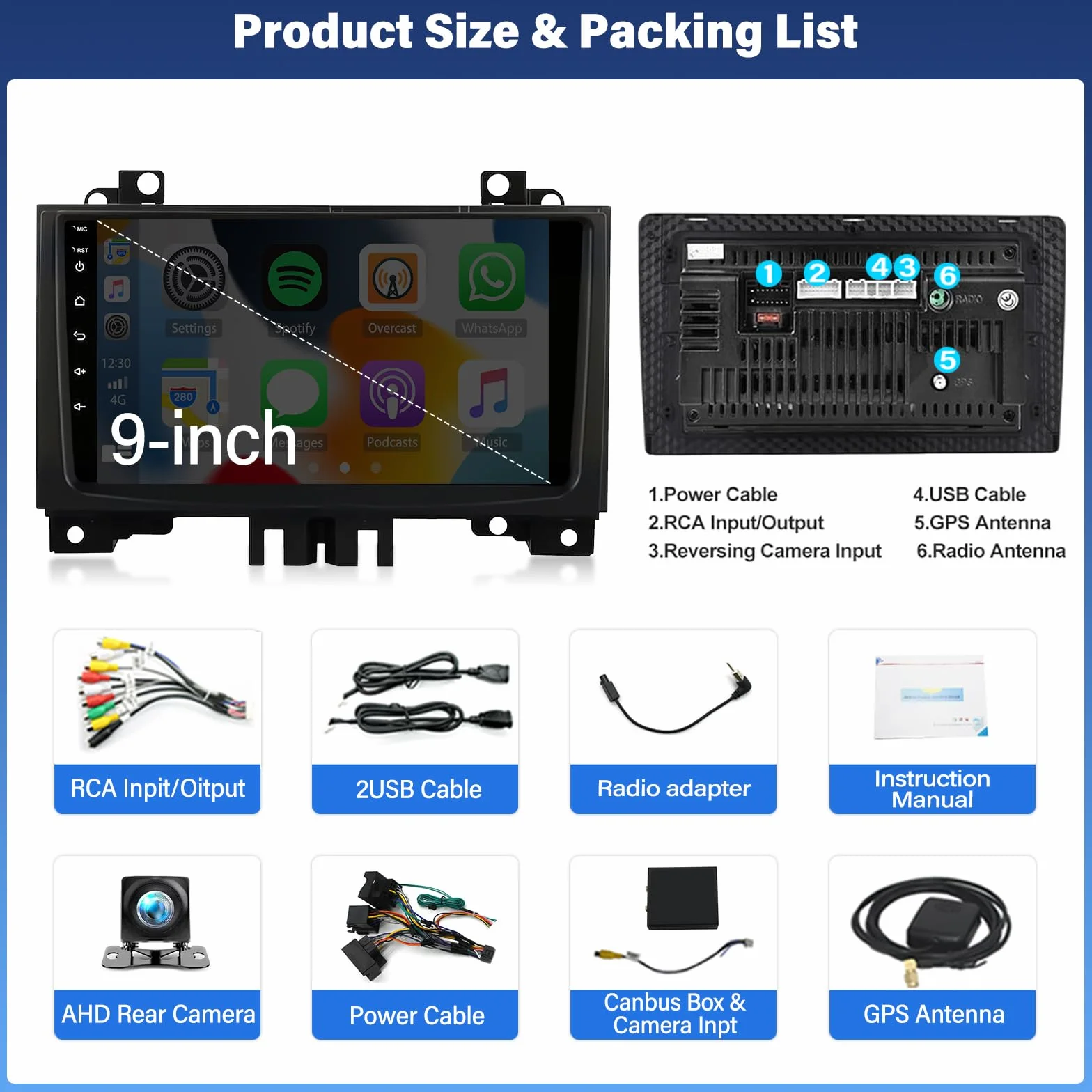 2G + 32G Android 13 radio samochodowe do Mercedesa Benz Sprinter 2006-2017 z Carplay Android Auto 9-calowy ekran z Bluetooth Mirror Link, WiFi, GPS, SWC FM/RDS, kamera cofania