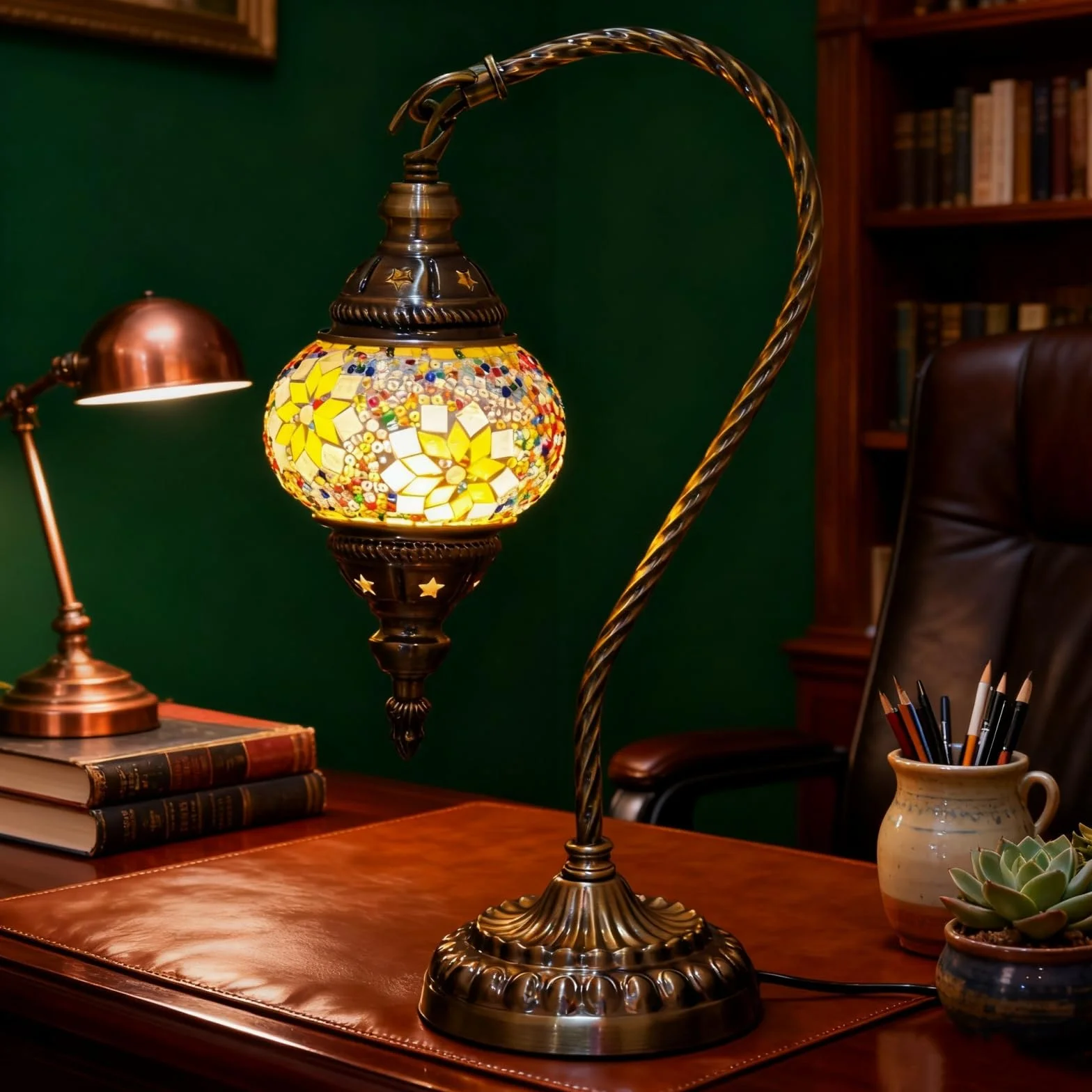 Turecka egzotyczna mozaikowa lampa stołowa w ręcznie wykonanym stylu marokańskim, retro lampa z kloszem, światła dekoracyjne do sypialni, na Boże Narodzenie, Halloween, do biura, dekoracja artystyczna