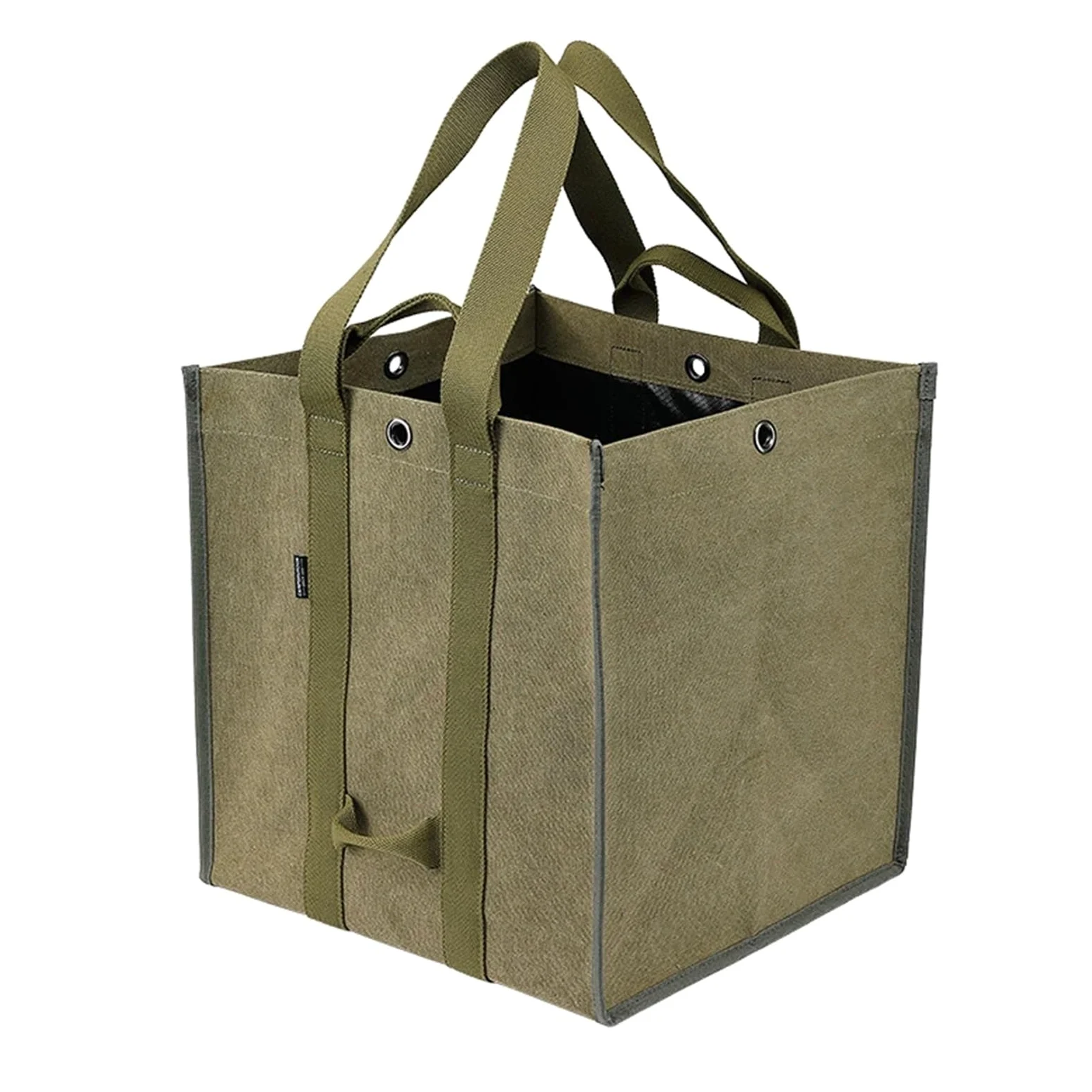 Canvas Firewood Storage Bag Large Capacity Dark Green