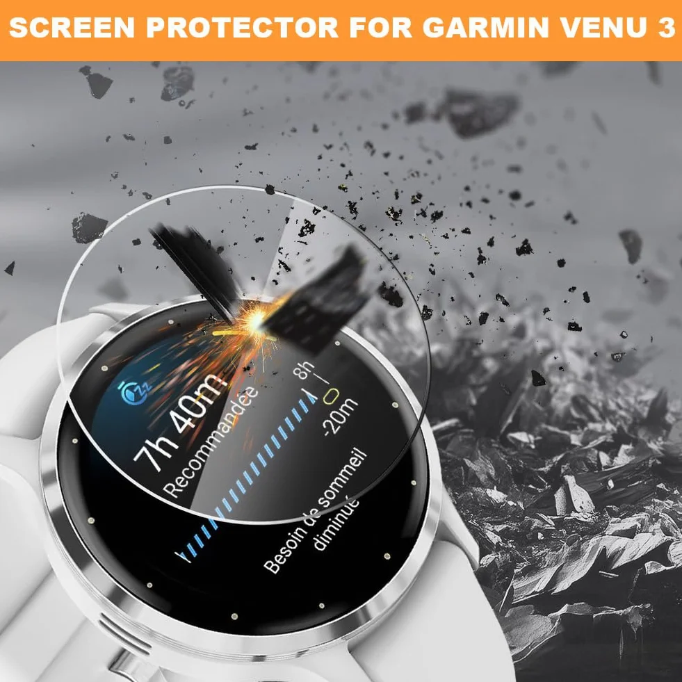 4 szt. Ochraniacz ekranu do Garmin Venu 3, HD Przezroczysta folia kryształowa, miękka folia TPU, kompatybilna z Garmin Venu 3 bez pęcherzyków, odporna na zarysowania