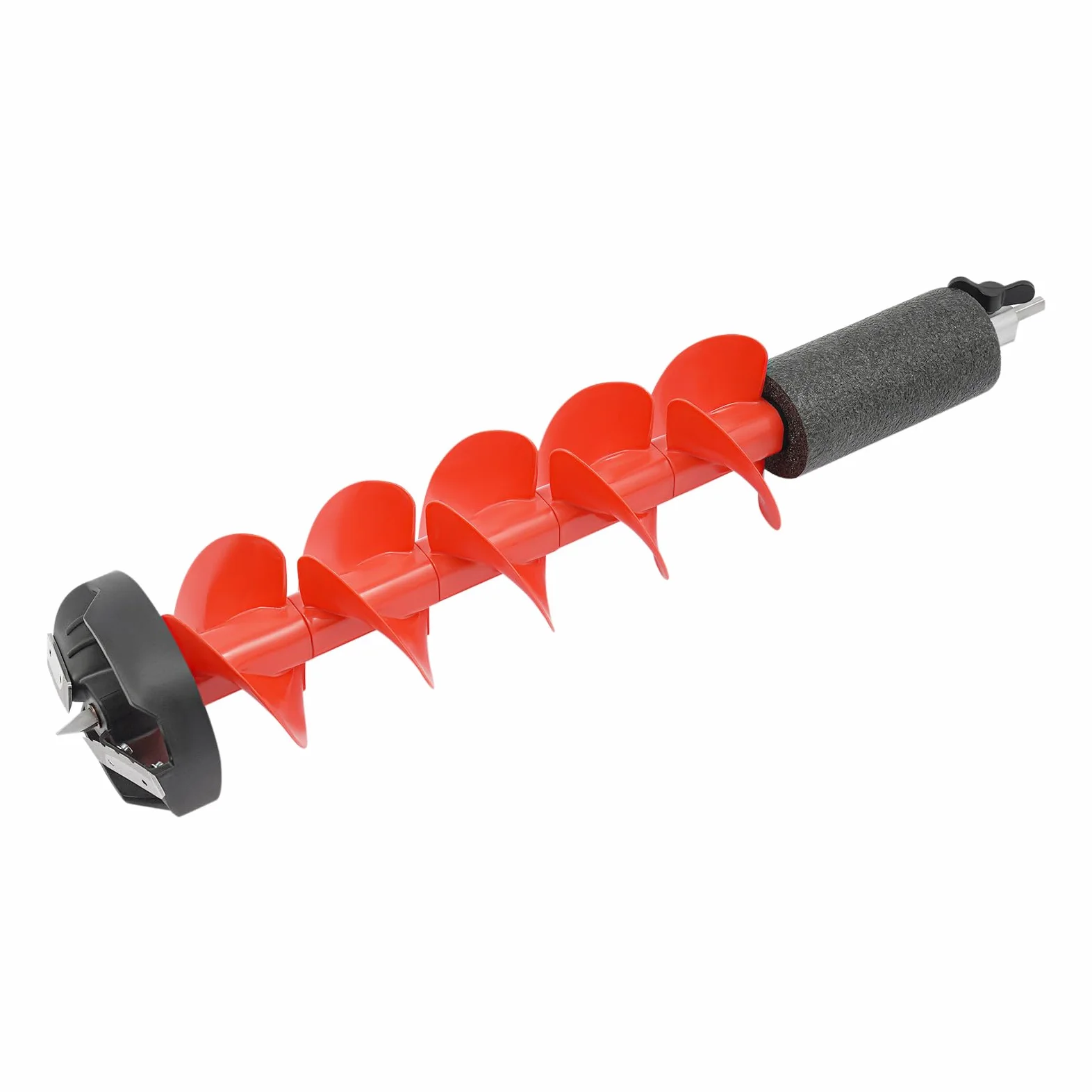 Wiertło do lodu 75 cm, świder ślimakowy 15 cm średnicy, w zestawie adapter | Ręczny dwusuwowy świder do ziemi, 8800 obr./min, wiertło benzynowe z rozrusznikiem linowym do ogrodu, ogrodzenia i leśnictwa