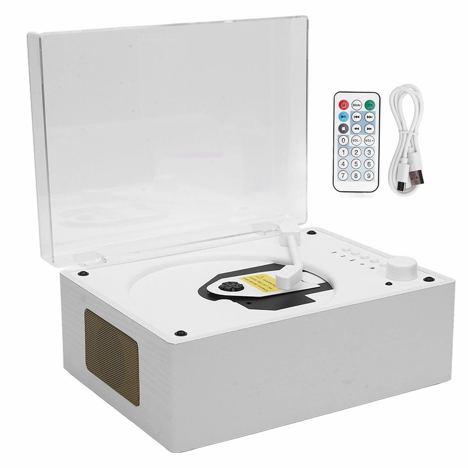 Odtwarzacz CD Bluetooth 5.0 z Podwójnymi Głośnikami Stereo, Biały