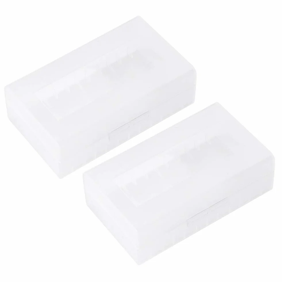 2 szt. 2 x 20700/21700 pojemnik na baterie wodoodporne pudełko do przechowywania baterii, rozmiar 9 x 8 x 2,5 cm, przezroczysty