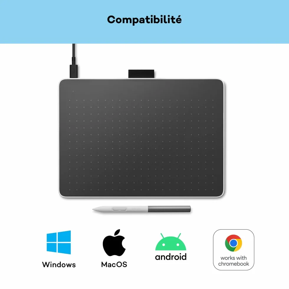 Wacom Tablet M Pen z Bezbateryjnym Długopisem EMR, Bluetooth, do Windows, Mac, Chromebook i Android