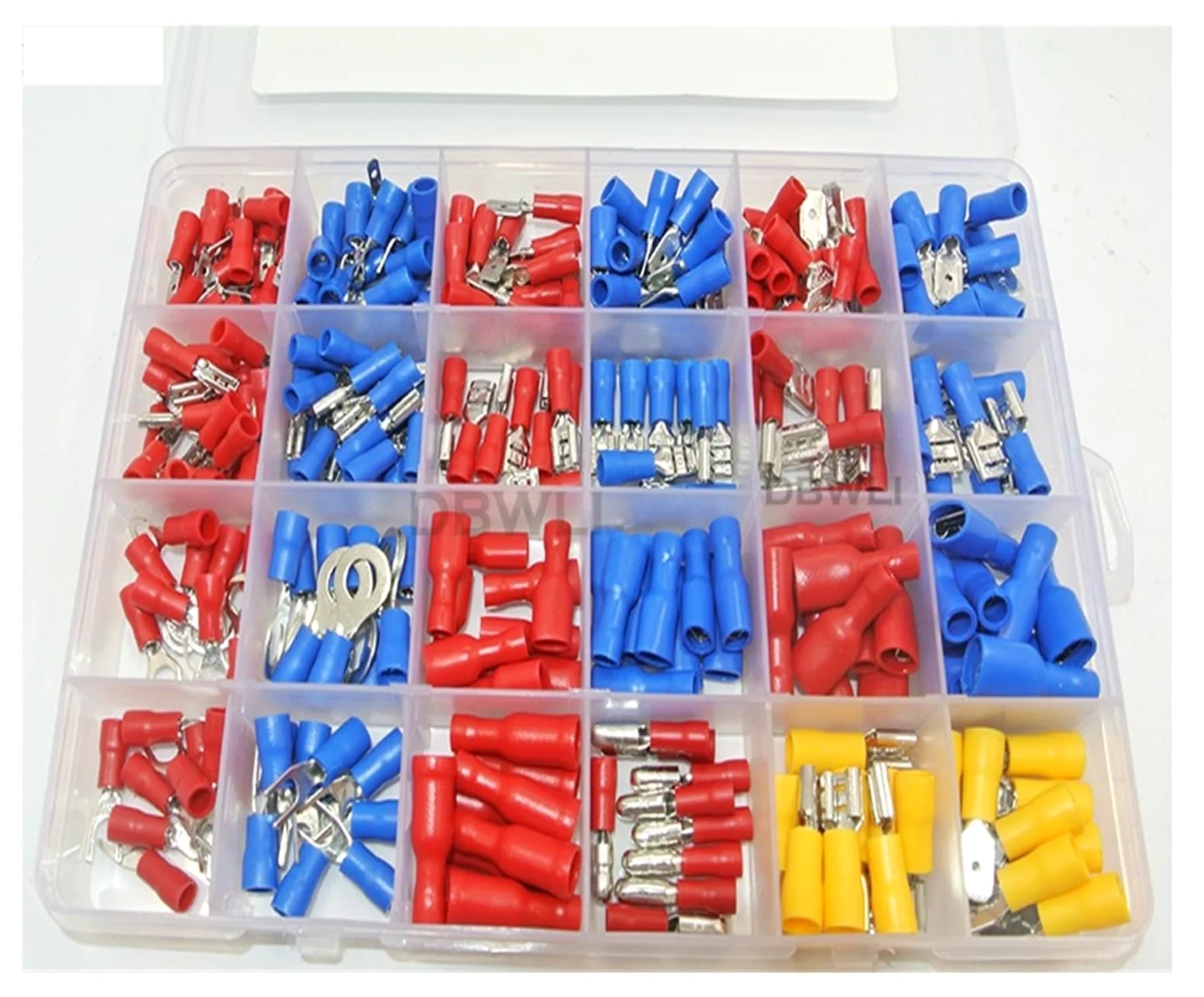 320 szt. różne w pełni izolowane zaciski przewodów elektrycznych złącze zaciskowe widełek pierścień doczołowy zestaw #8 #10 1/4 2,8 mm 4,8 mm 6,3 mm