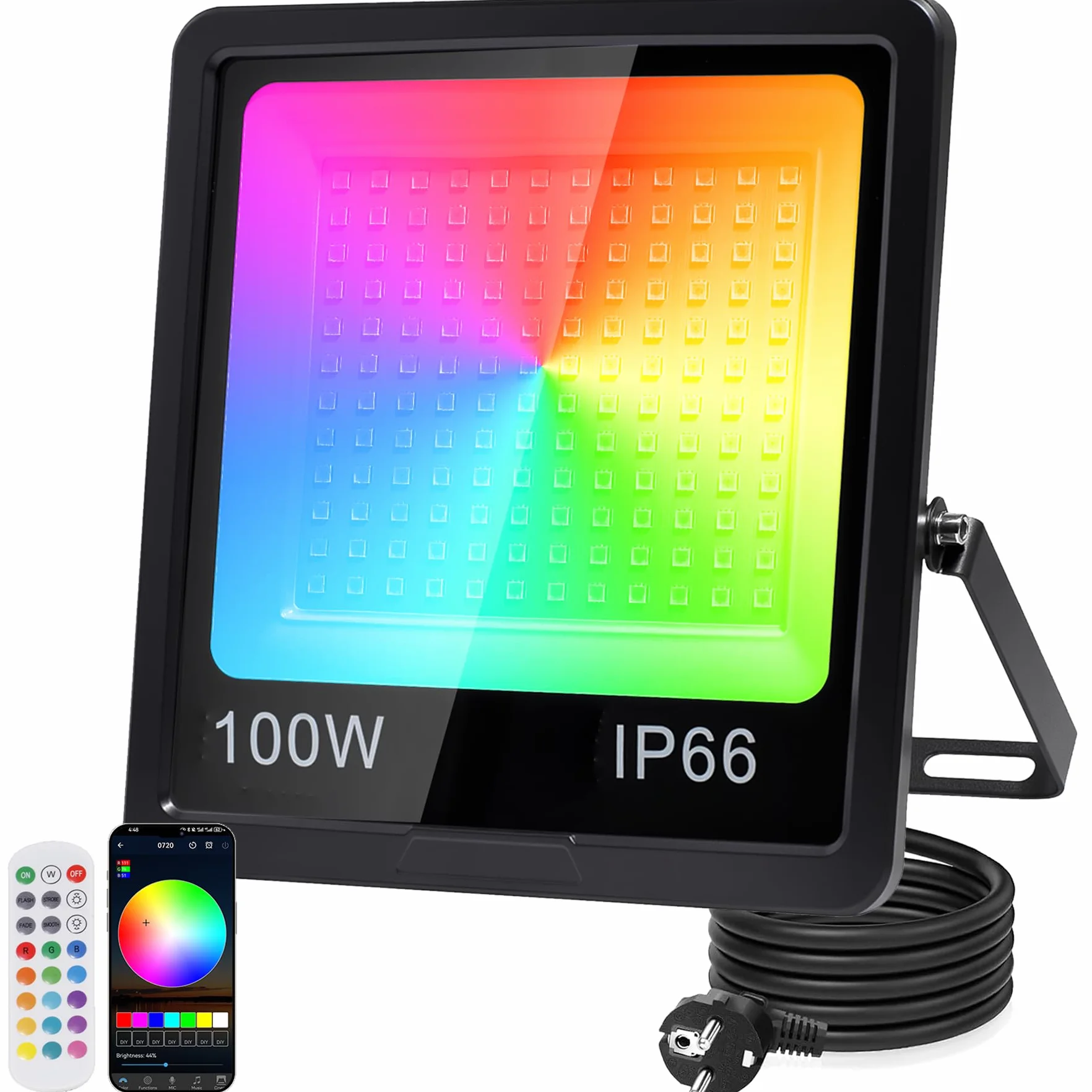Reflektor LED RGB 100 W Zewnętrzny