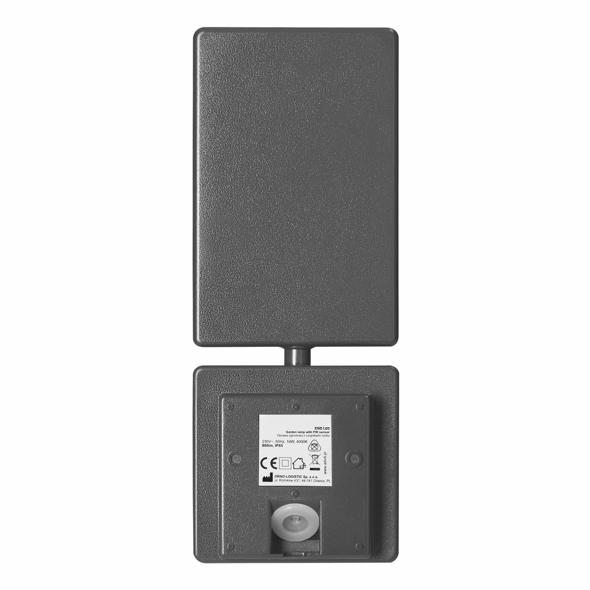 Lampa Led Zewnętrzna z Czujnikiem Ruchu PIR 4000K Barwa Neutralna Biel 800lm 10W Kinkiet Zewnętrzny Szeroki kąt świecenia >80° Oświetlenie Zewnętrzne na Taras Ogród Parking IP65 (szary)