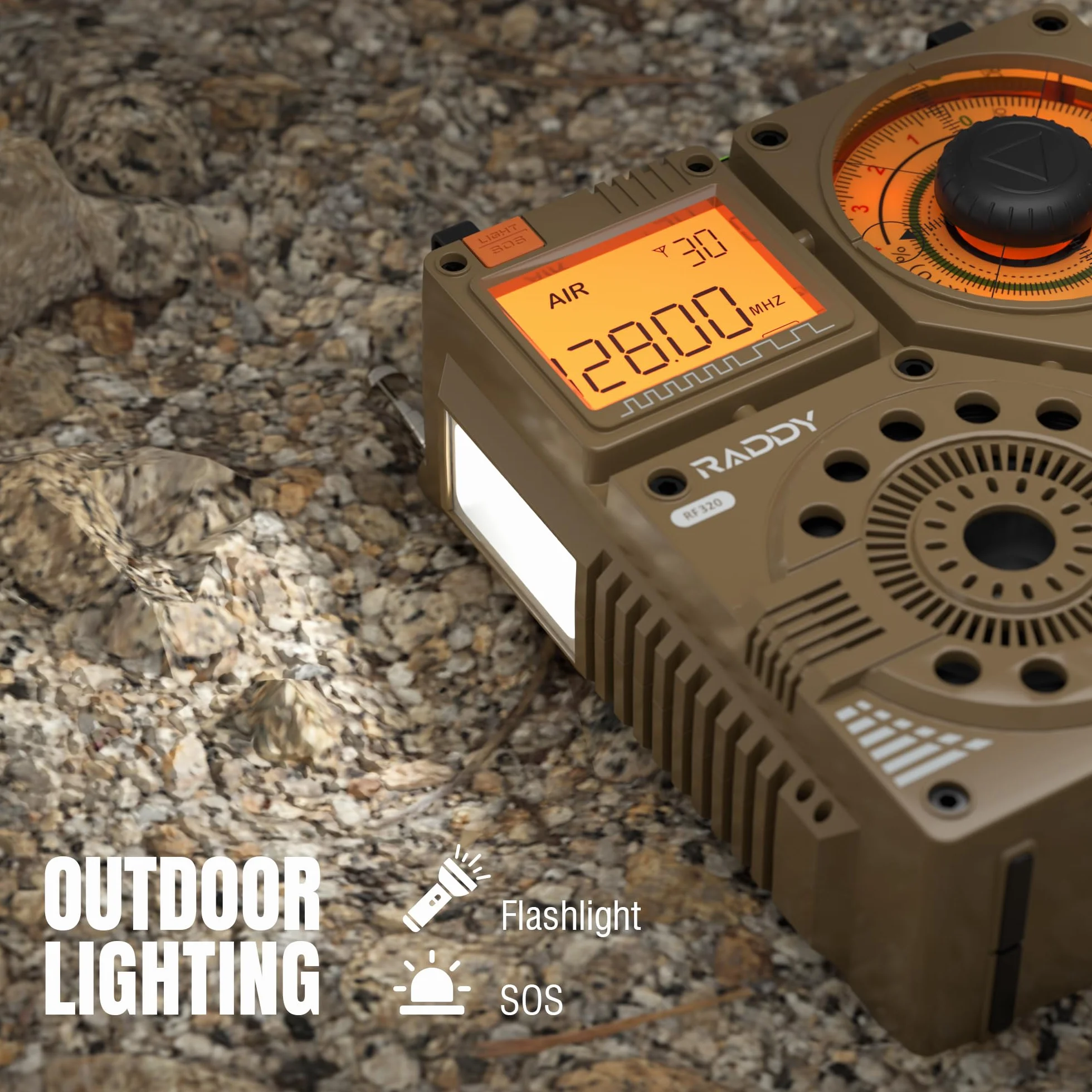 Raddy RF320 APP Control Radio krótkofalowe, odbiornik AIR/FM/AM/VHF/SW/WB, przenośne radio ładowane z anteną przewodową 9,85 m (żółty)