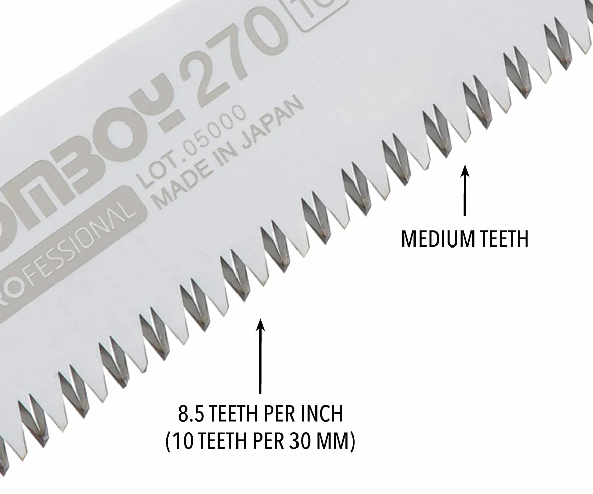 Silky GOMBOY 270 mm duża piła ręczna 270 mm, składana piła ręczna, ostrze 27 cm, długość całkowita 56 cm, 5 zębów na cal, 0,3 kg
