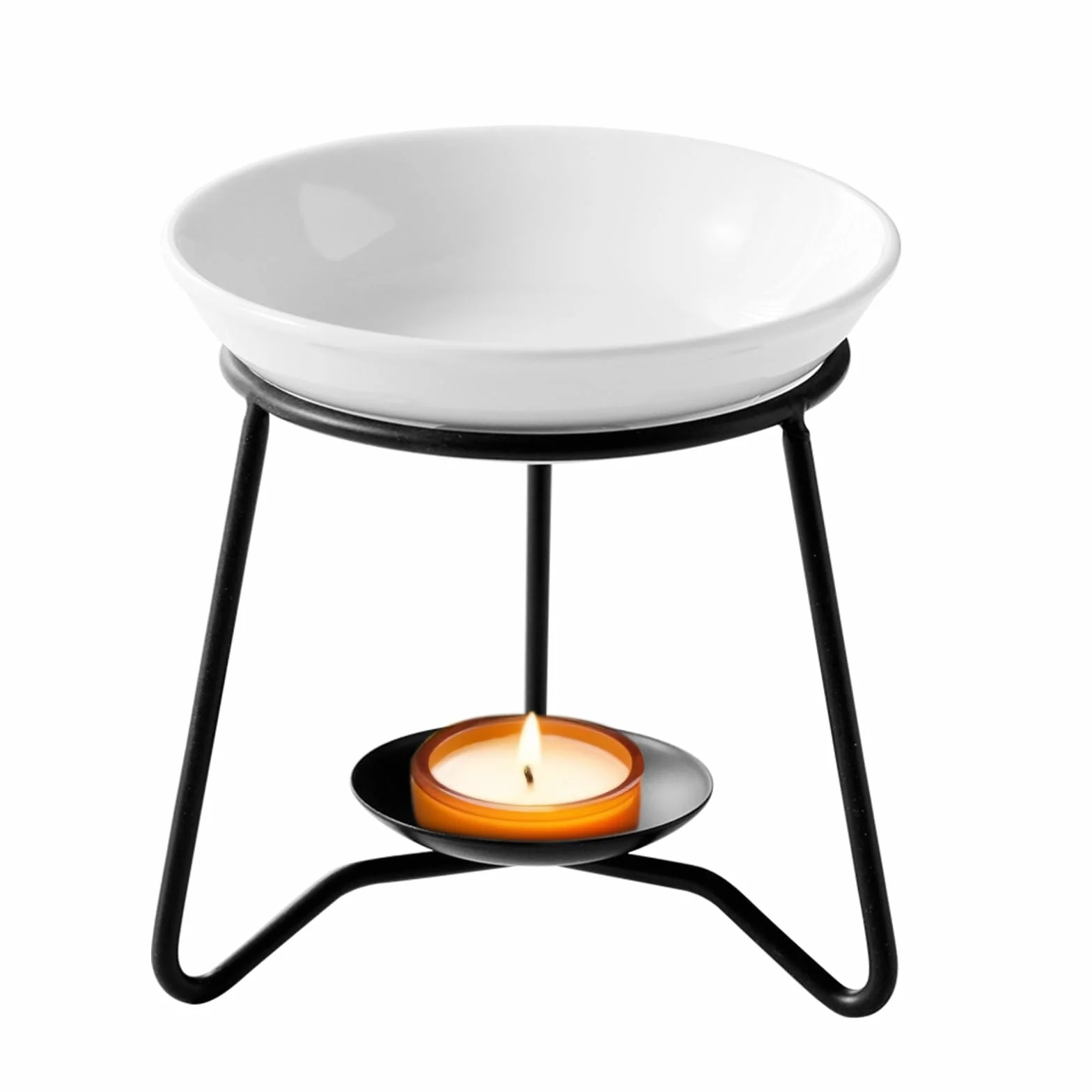 WD&CD Palnik olejków eterycznych do topienia wosku, ceramiczne palniki olejowe różne podgrzewacze wosku uchwyt do aromaterapii świeca dyfuzor zapachowy dekoracja domu, sypialni, czarny