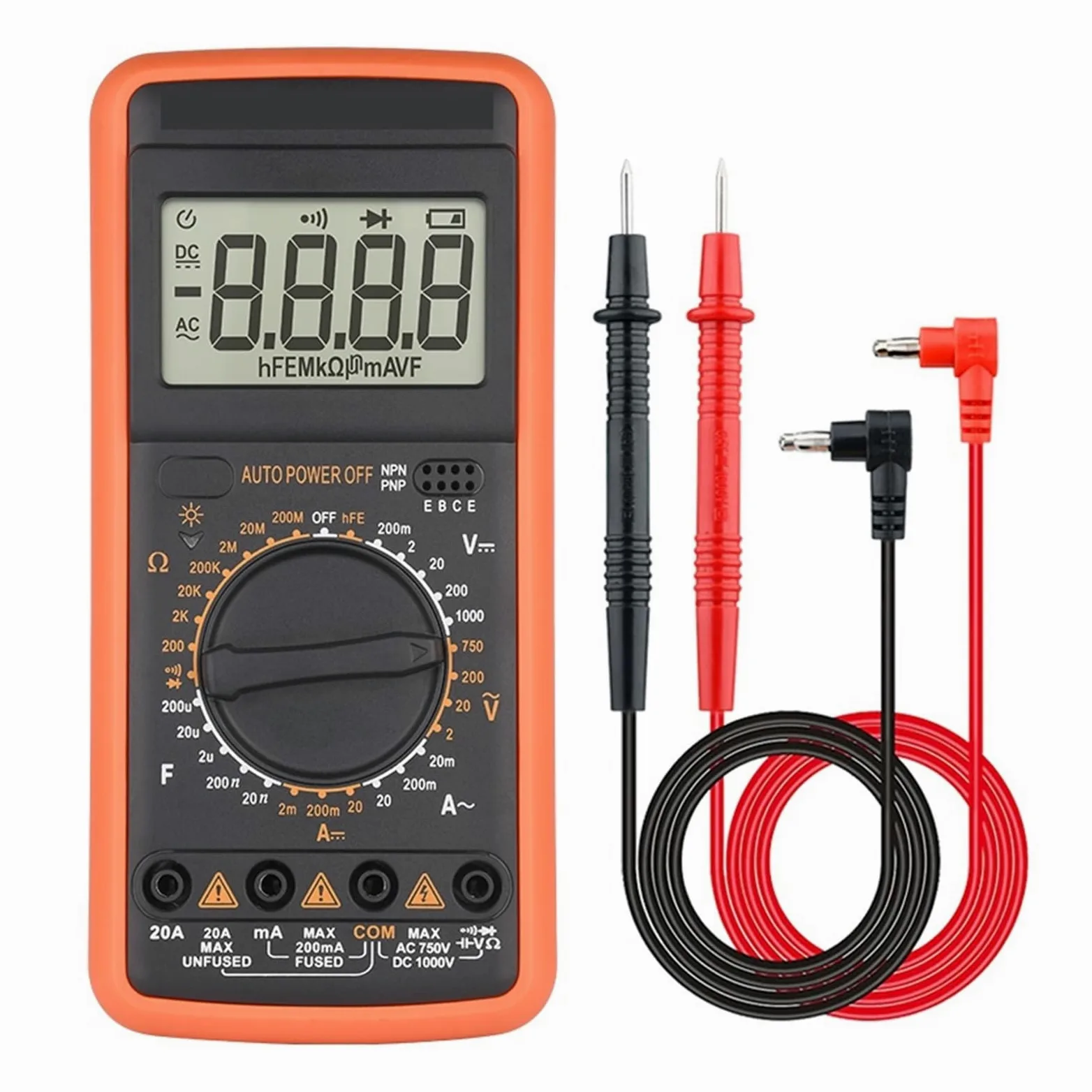 Multimetr Cyfrowy 1000V 10A Miernik Napięcia Prądu HFE Ohm Pojemność Dioda Ciągłości DMM Tester Narzędzia Dla Elektryków Szybko Dokładnie Łatwy Odczyt