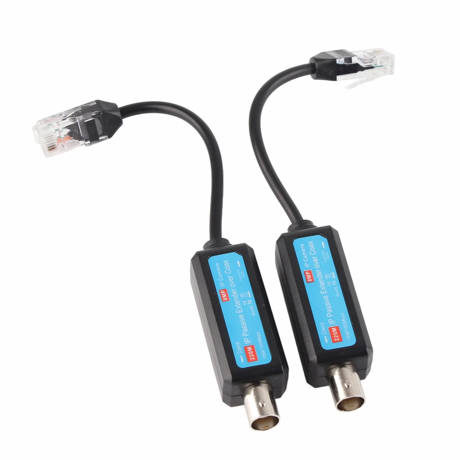 Adapter moca do ethernet over coax ethernet over coax 17×9×3 1 para 10 100 Mb/s 1 kanał pasywny ip koncentryczny nadajnik odbiornik przedłużacz do kamery ip nvr koncentryczny