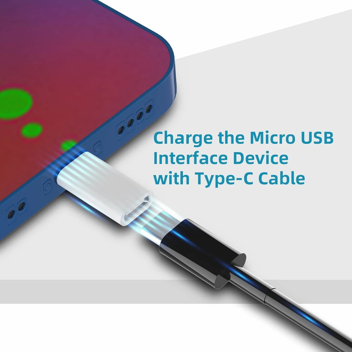 Adapter Micro USB na USB C 2 Sztuki – Szybkie Ładowanie 2.4A Synchronizacja Danych – Konwerter Biały – Certyfikat CE FCC – Smartfony Tablety Głośniki Bluetooth