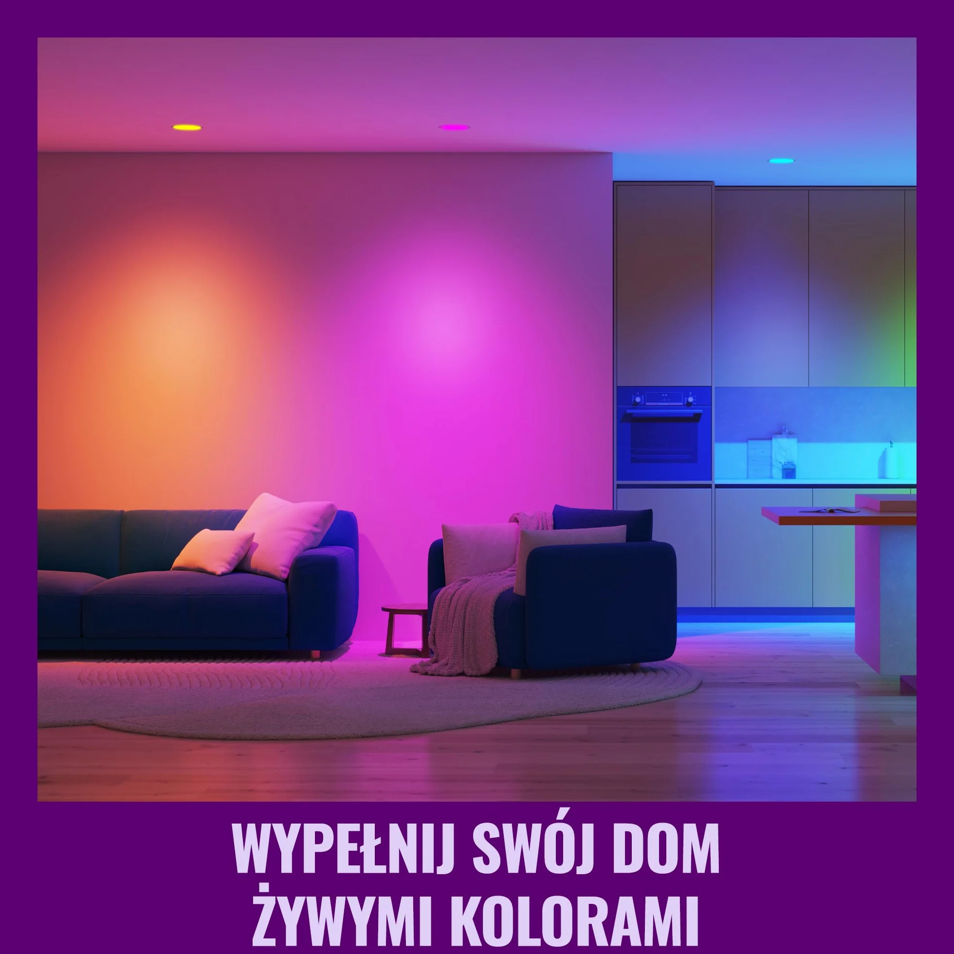 Szklany reflektor punkt WiZ Smart LED GU10, kolor i regul odcień białego światła, odpowiednik 50 W, 2200K–6500K, 345 lumenów, przyciemn, działa z Alexą, Google Assistant i Apple Home, op. 4 szt.