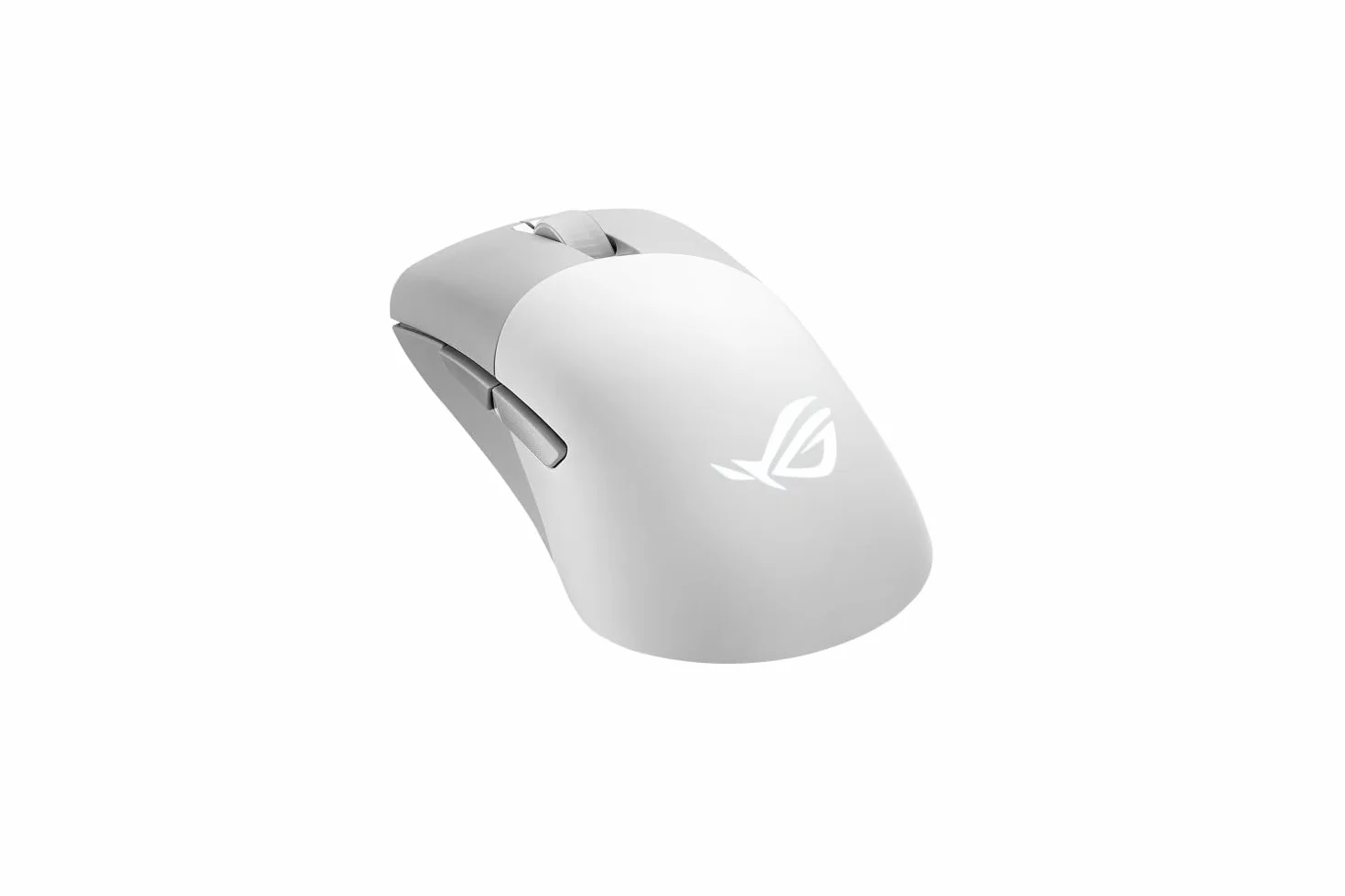 Asus ROG Keris Bezprzewodowa mysz do gier AimPoint, łączność trójtrybowa (2,4 GHz RF, Bluetooth, przewodowa), czujnik 36000 DPI, 5 programowalnych przycisków, ROG SpeedNova, wymienne przełączniki, kabel Paracord, biała