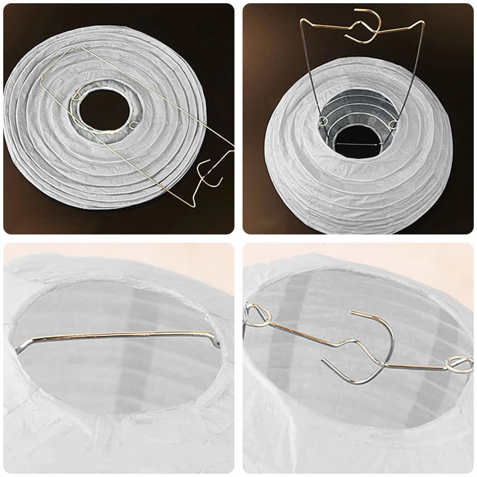 4 szt. 30cm papierowy abażur okrągły biały papierowe lampiony, papierowy abażur do ogrodu wesela urodzin imprezy dekoracja