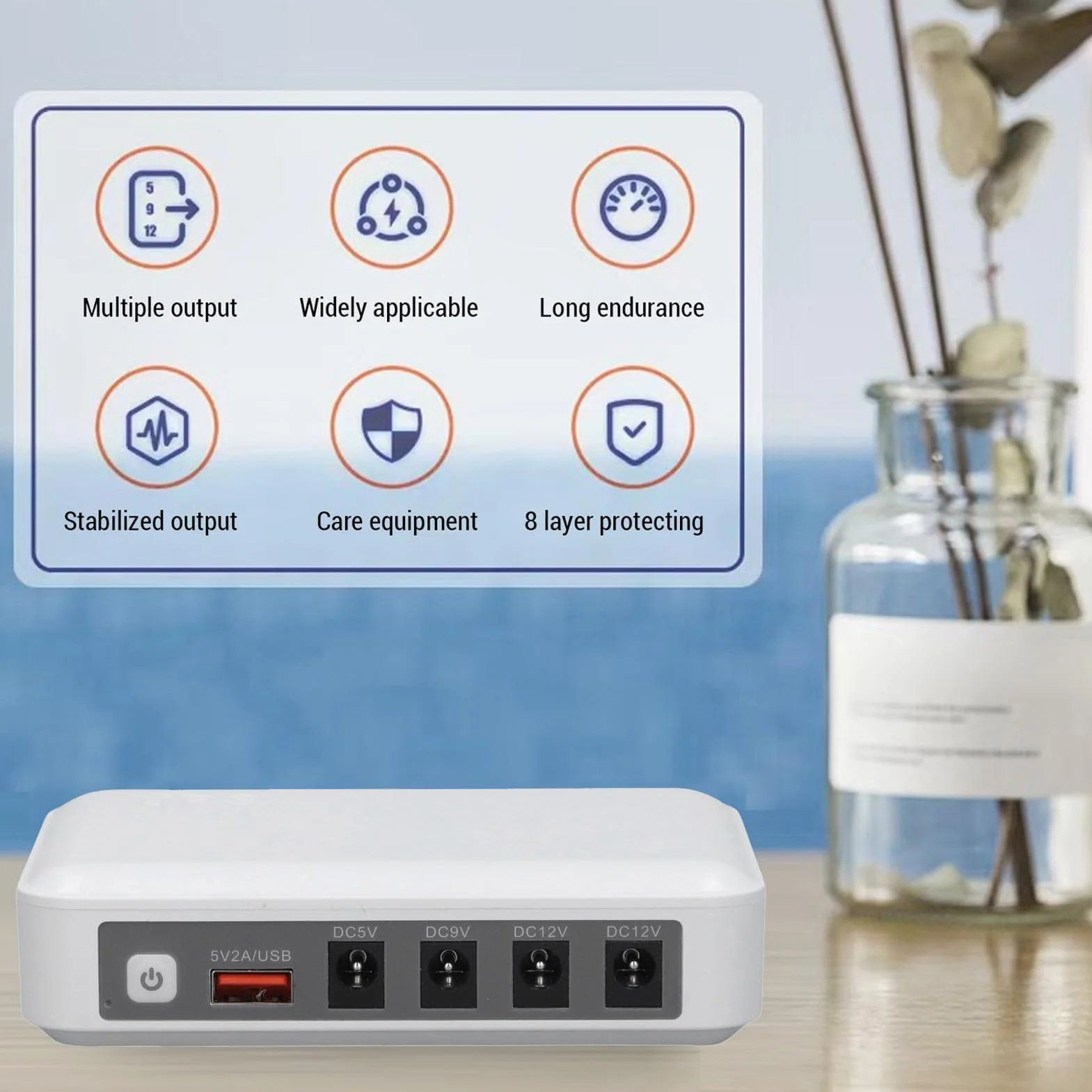 Mini UPS 6000 MAh Duża pojemność DC 5V 9V 12V Wyjście Wiele Strażników Router UPS Modem Backup Modem Bezpieczeństwo Kamera Nieprzepuszczalna Zasilanie (wtyczka UE)