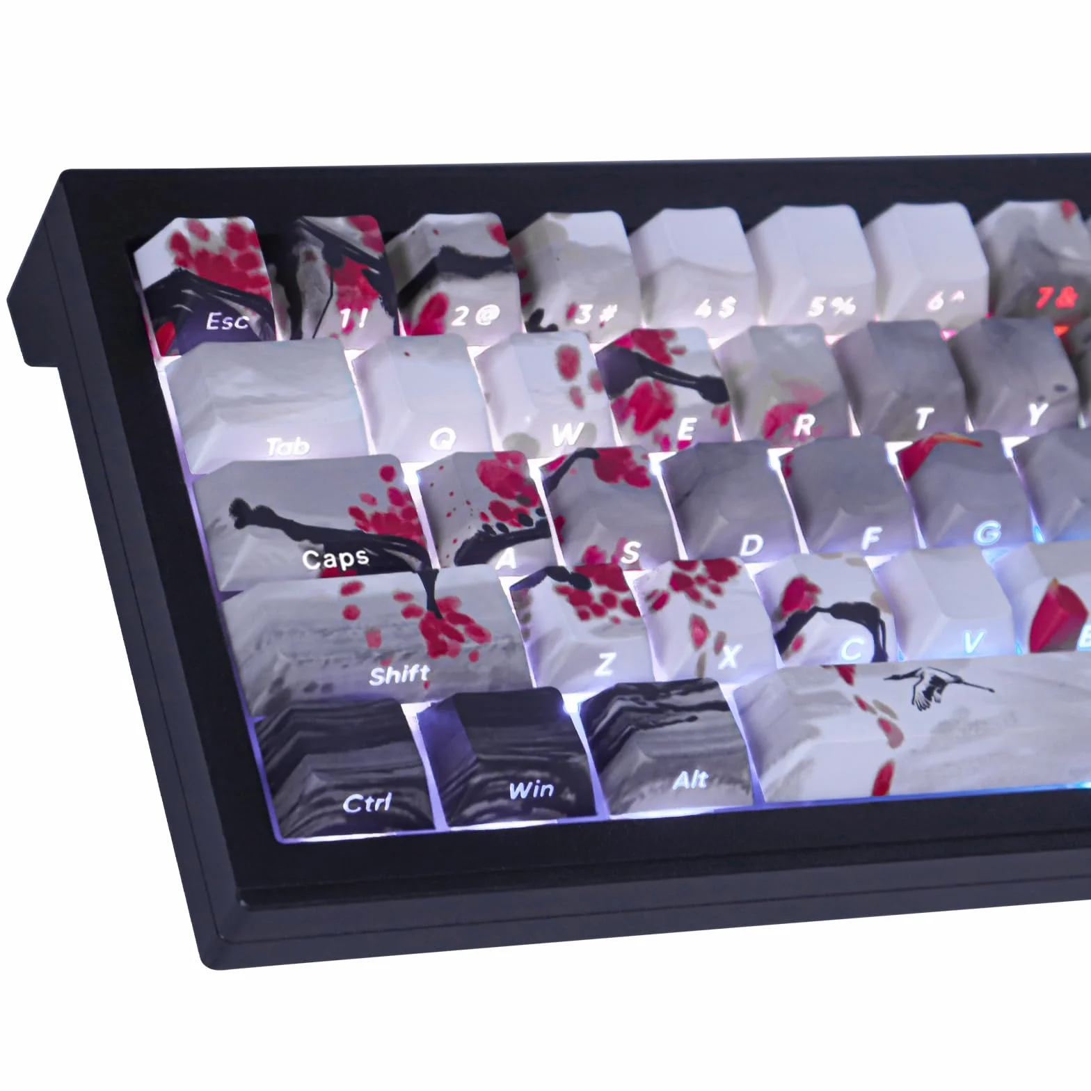Nasadki klawiszy PBT 135 klawiszy zestaw z nadrukiem bocznym podwójny prześwit profil Cherry do klawiatur mechanicznych Cherry MX
