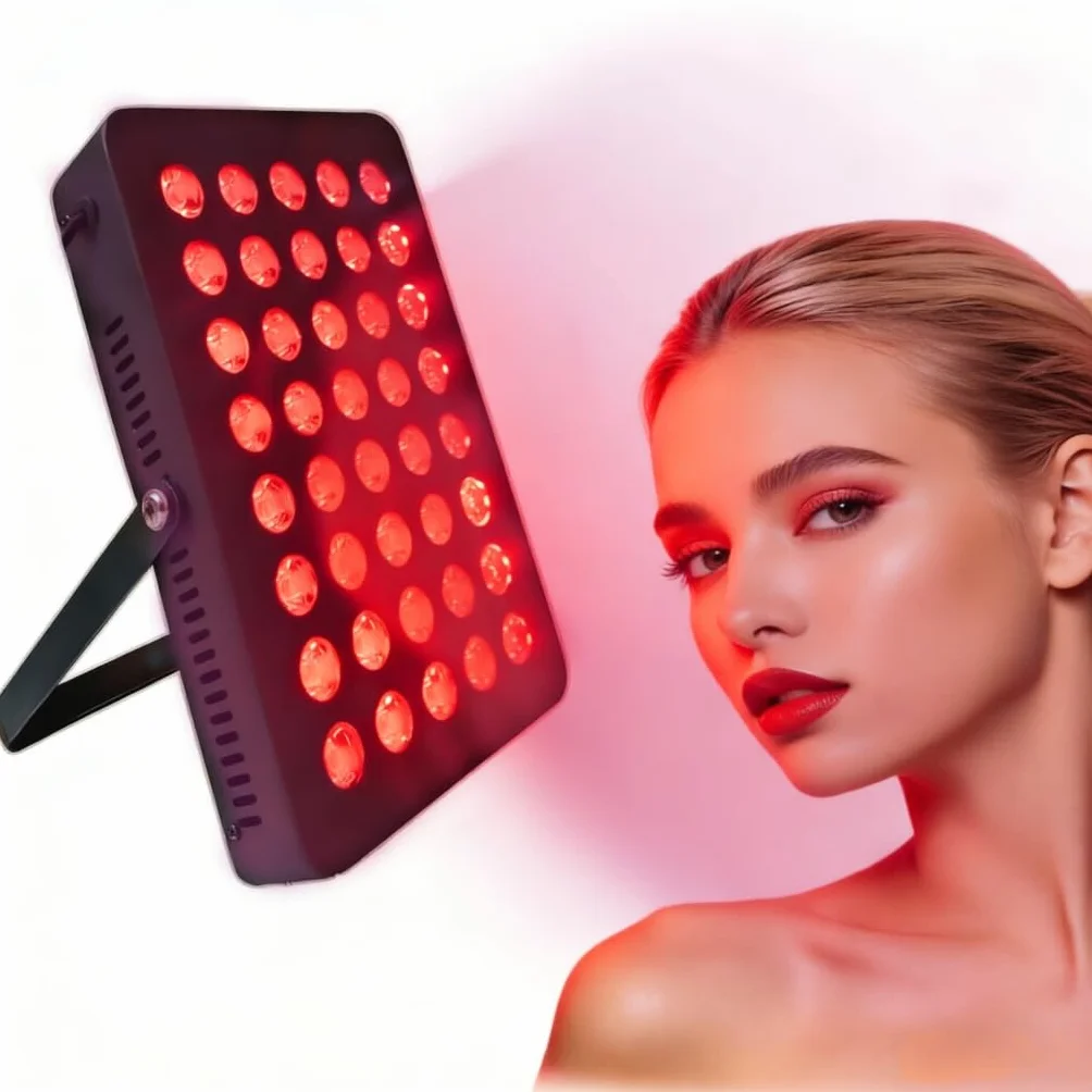 80 W 40 LED Near IR panel na podczerwień, 660 nm i 850 nm, podwójna fala, urządzenie do pielęgnacji domu z regulowanym timerem, w zestawie okulary ochronne do użytku domowego