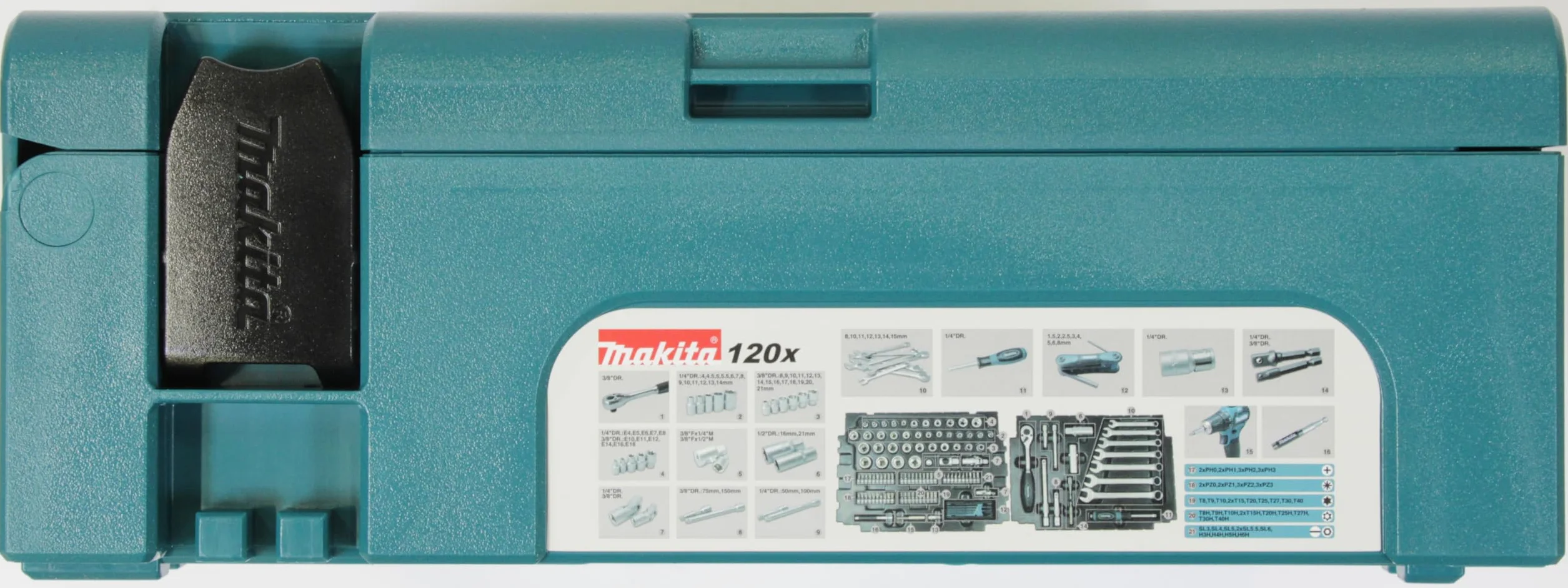 Makita Zestaw Narzędzi Ręcznych, Czarny/Niebieski, ‎39.5 x120 Elementów