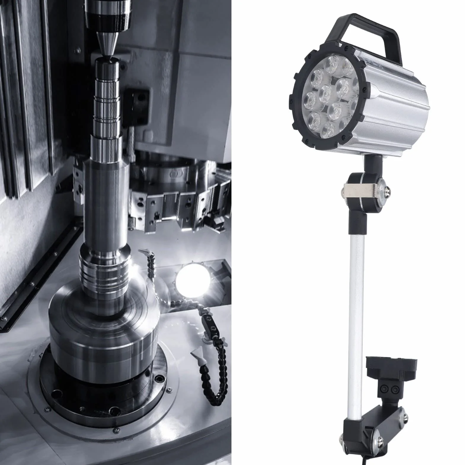 Led wodoodporna lampa robocza obrabiarki cnc składana olejoodporna wodoodporna 12w oświetlenie lampa biurkowa 24v