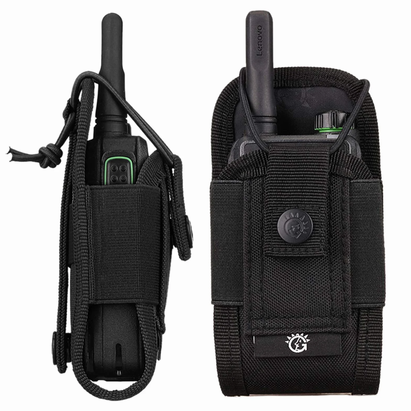 Taktyczne Etui na Radiotelefon Regulowane Krótkie Utrzymywacz Radia Przenośne Wojskowe Futerał na Walkie Talkie Holster Polowanie Torba Interkomunikacyjna z Paskami Molle