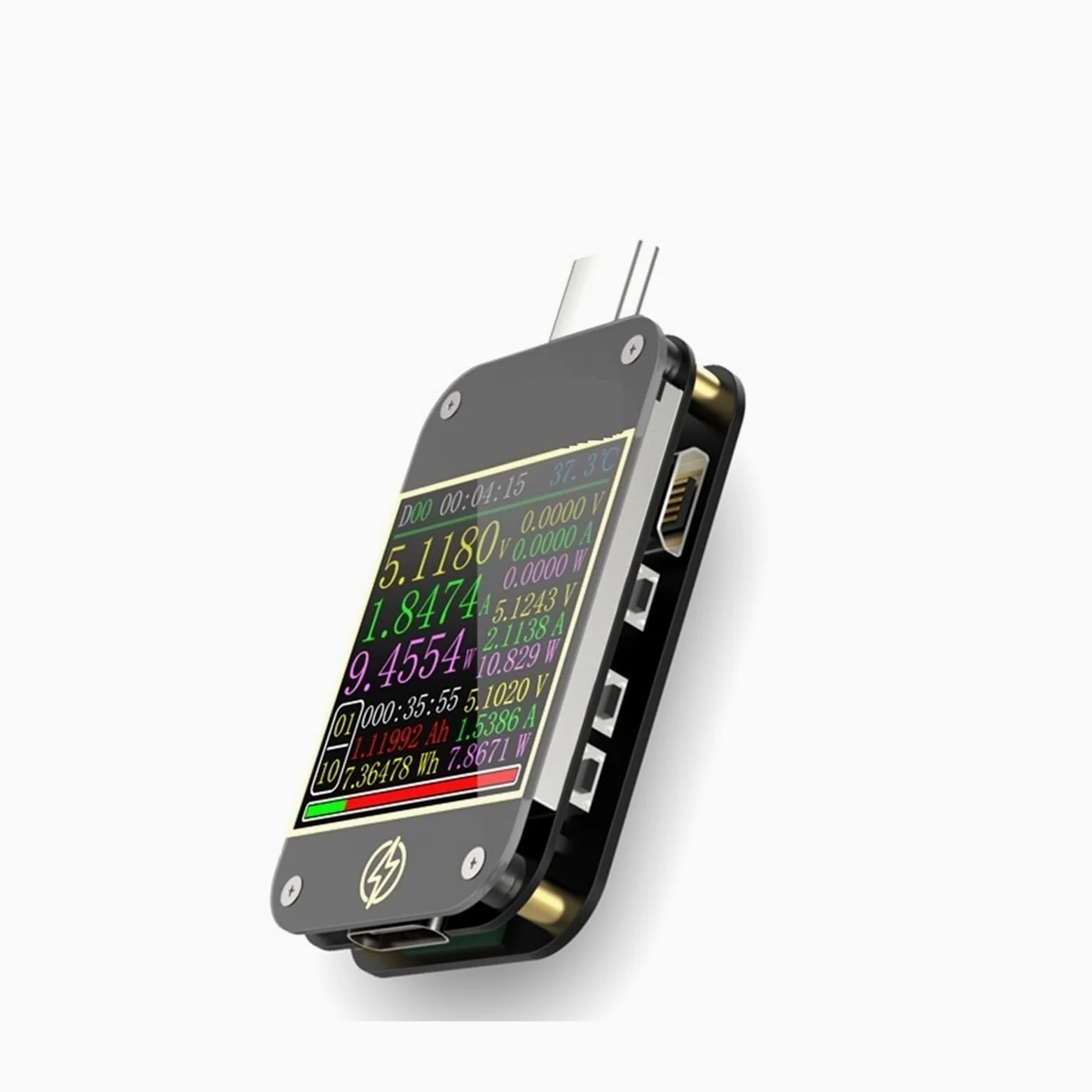 Tester USB Tester PD Typu C USB C Amperomierz Woltomierz Test Protokołu Szybkiego Ładowania Miernik Napięcia Typu C Z Oprogramowaniem Komputerowym(Tester)