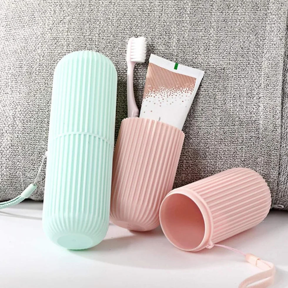 Etui na szczoteczki do zębów, 4 sztuki, etui na szczoteczki do zębów, etui na szczoteczki do zębów, podróżne, na kemping, podróże, wędrówki, podróże służbowe, do domu (4 kolory), biały, szary,