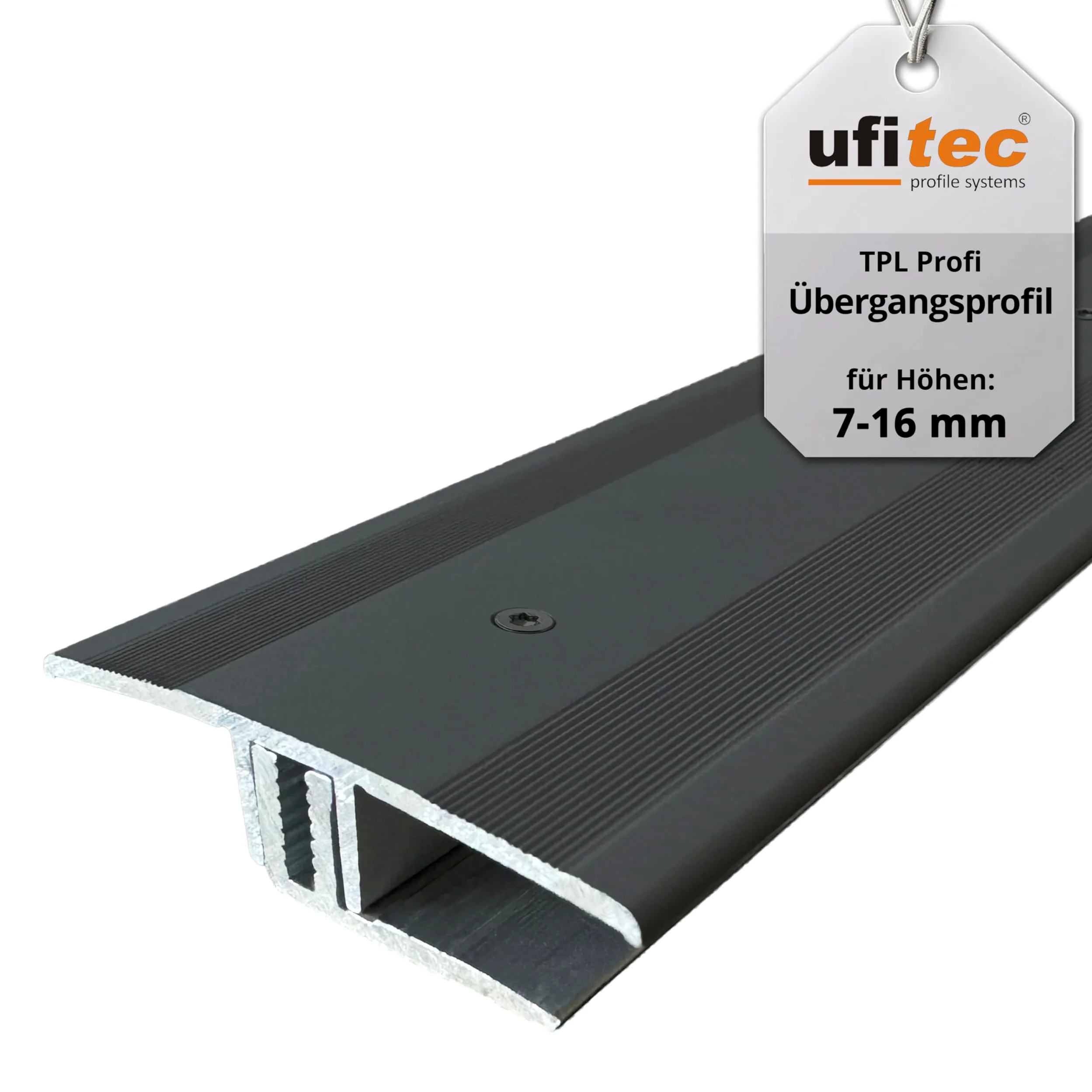 ufitec system profilowy do parkietów i podłóg laminowanych – do wykładzin o wysokości 7-15 mm – dostępny w wielu kolorach (profil przejściowy 270 cm długości | 45 mm szerokości, ciemny brąz)