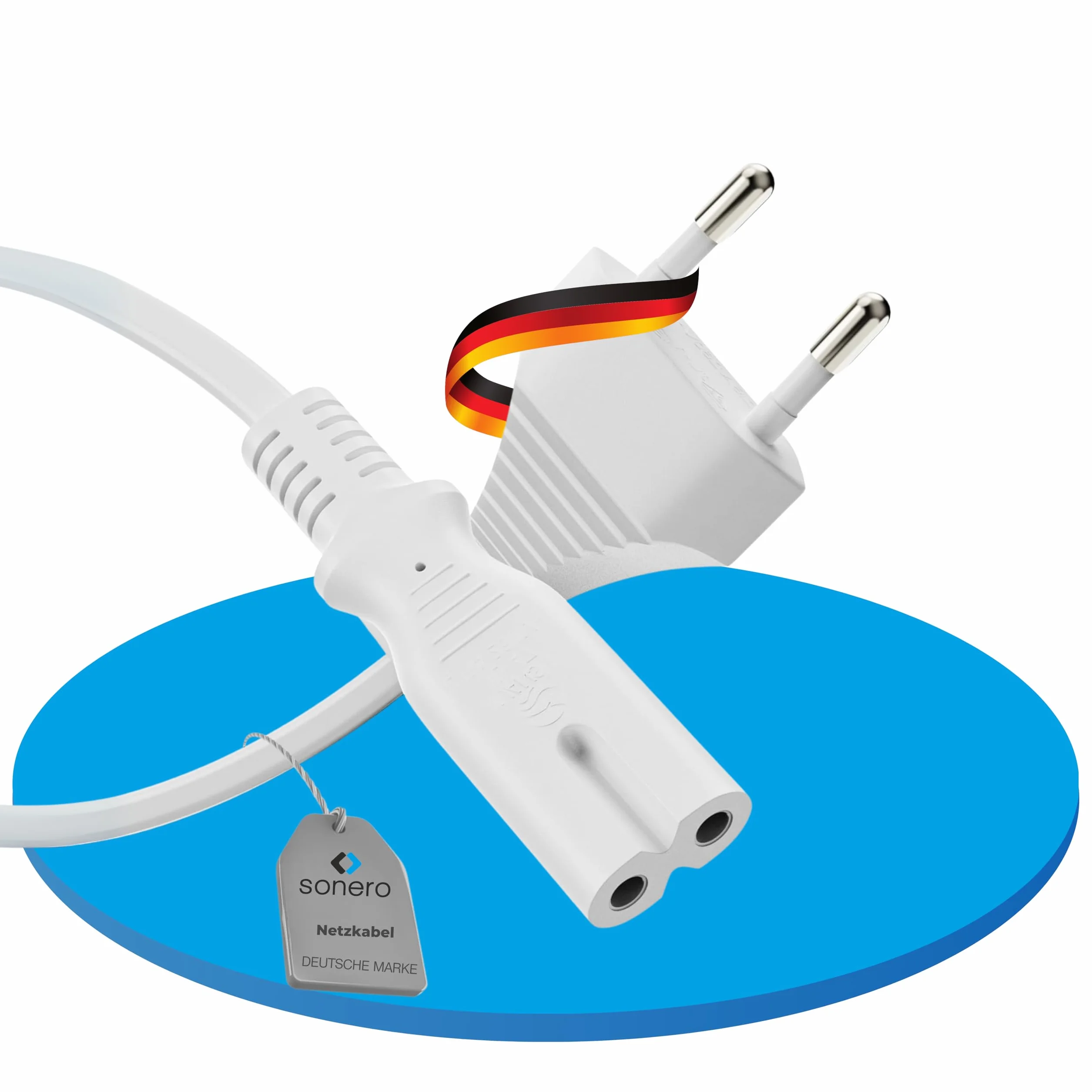 sonero Kabel zasilający 2-biegunowy 3,0 m Euro C do IEC C7 do TV PS5 PS4 PS3