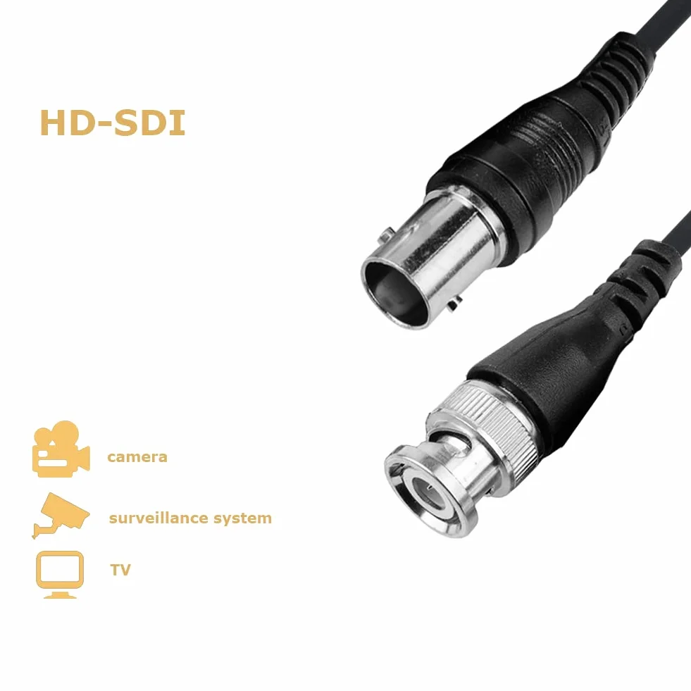 Kabel CCTV BNC 1 m koncentryczny przedłużacz czarny