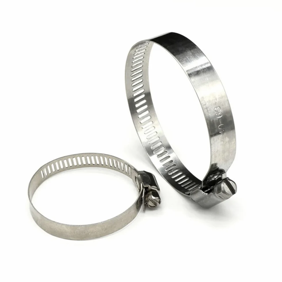 Stalowe zaciski do węży z napędem ślimakowym, Zaciski ślimakowe ze stali nierdzewnej regulowane 8mm-120mm 5/10szt(Dia 40-64mm 10pcs)
