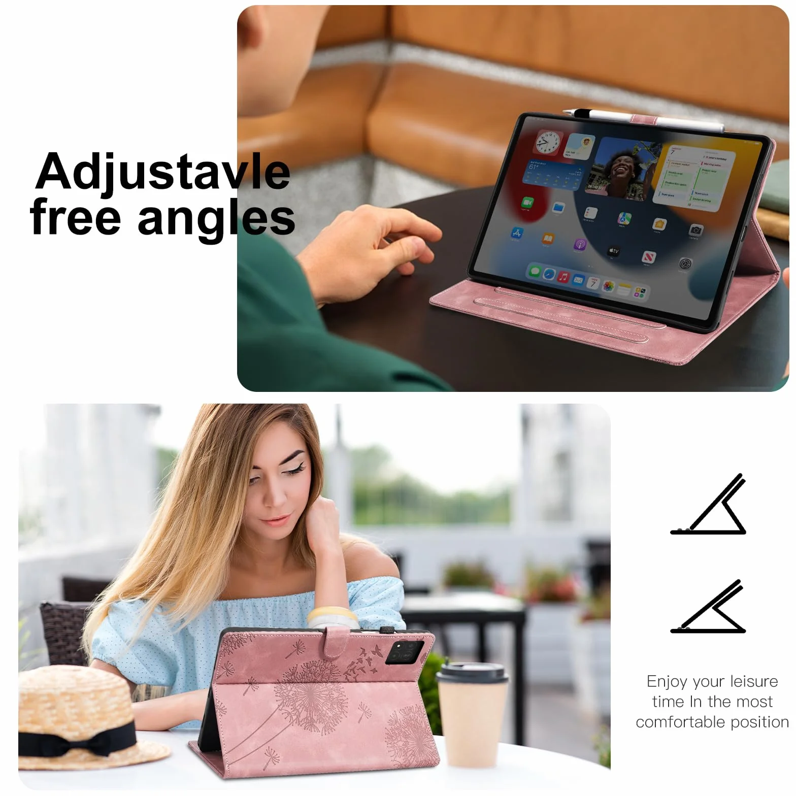 Etui Xiaomi Mi Pad 7 Mniszek lekarski Pokrowiec na tablet Skóra TPU Pokrowiec ochronny do Xiaomi Pad 7/7 Pro 11,2 cala (2024/2025) różowe złoto