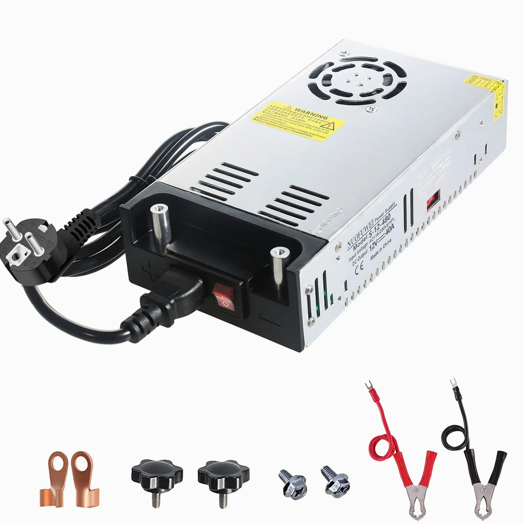 DC 12V 40A 480W Zasilacz Transformer 230V AC na 12V DC konwerter Switch Zasilacz Transformer Adapter Dla 12V 480W Motor Pump LCD Monitor CCTV Security Camera Car Stereo 3D Printer i więcej 12V Device