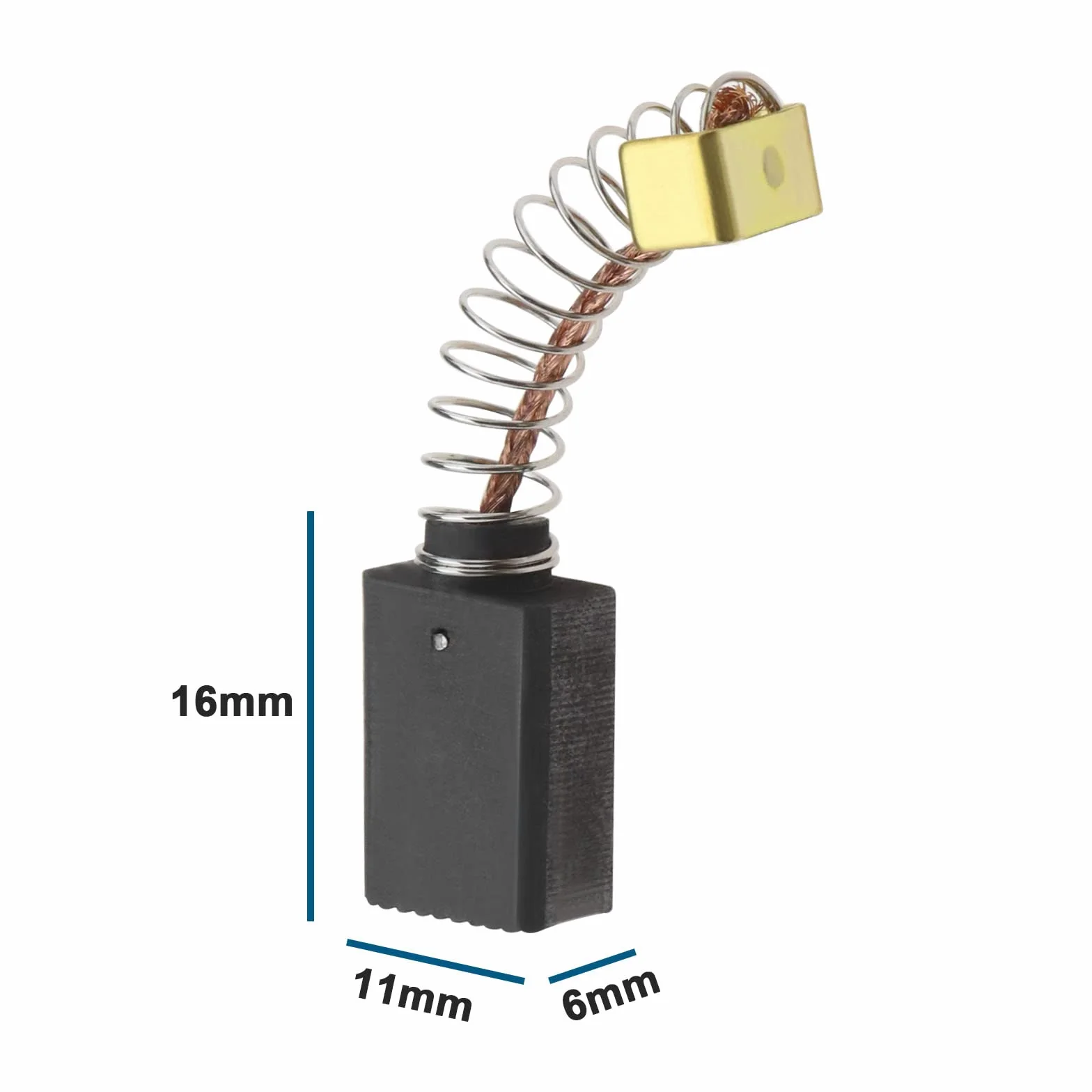 2 pary szczotek węglowych do silników kompatybilnych z Workzone PT150601, 1500 W, młot udarowo-obrotowy, automatyczny stop, 6 x 11 x 16 mm, narzędzia elektryczne, części zamienne