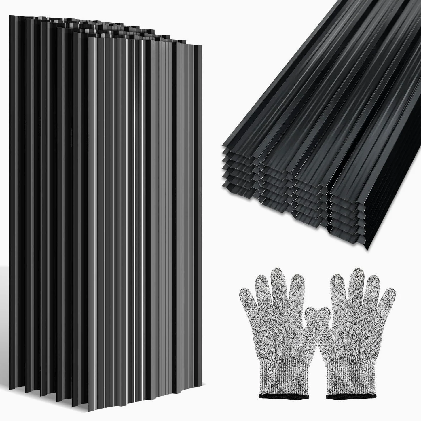 12 x blacha trapezowa, profilowana, 129 x 46 cm, zestaw antracytowych – 7 m², blacha dachowa ocynkowana 0,25 mm – płyty dachowe do domku ogrodowego, szopy, wiaty garażowej i garażu – w