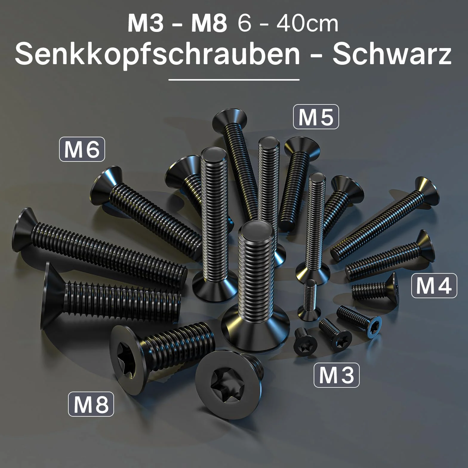 ORTAVA 100 sztuk śrub z łbem wpuszczanym M3 x 8 mm, M3 śruby z łbem wpuszczanym Torx ze stali nierdzewnej 304, śruba z łbem wpuszczanym z gniazdem sześciokątnym / Torx (ISR/TX) zgodnie z normą ISO
