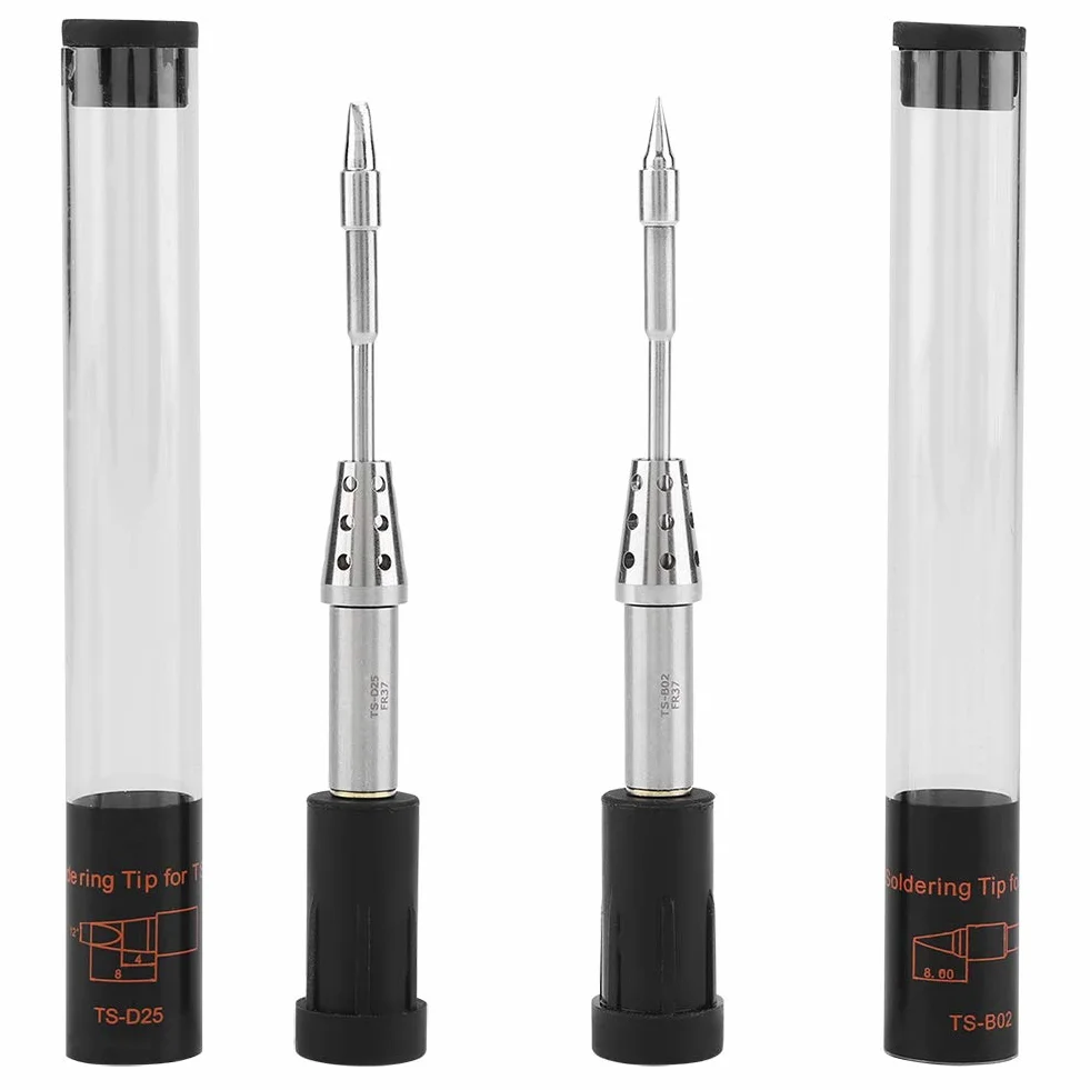 Wymiana grotu lutownicy TS80 Wysokowydajne, wtykowe elektryczne groty lutownicze do zestawu lutownicy cyfrowej TS80 Metal 100 mm 1 lub 2 sztuki (TS-D25/B02)