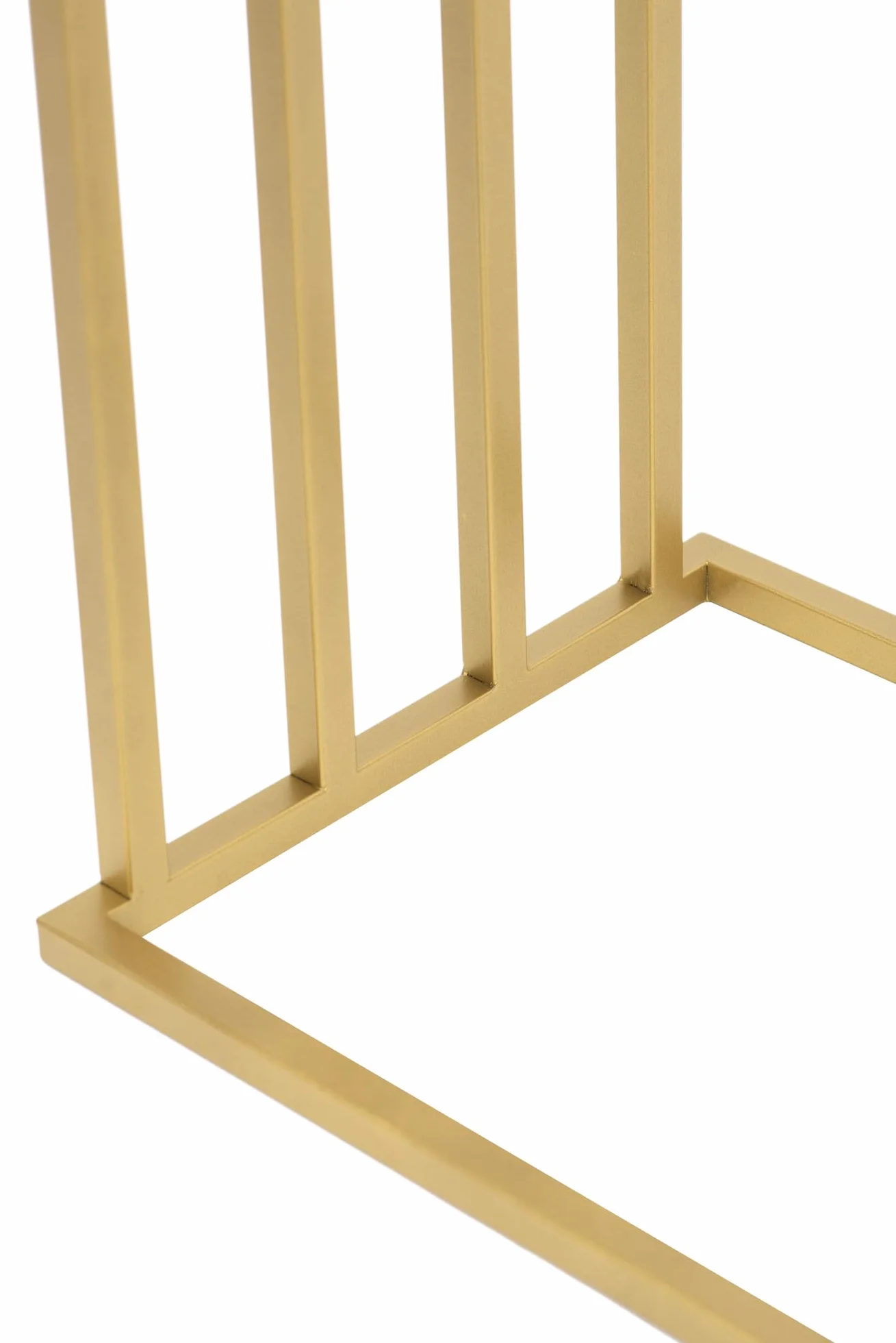 Wolnostojący Wieszak na Ręczniki - szer. x gł. x wys. 45x29x96cm - Wykonany z Metalu, z Podkładkami Antypoślizgowymi, Stabilny, Produkt UE, bez Montażu - VIVO - 4 pręty - Złoty