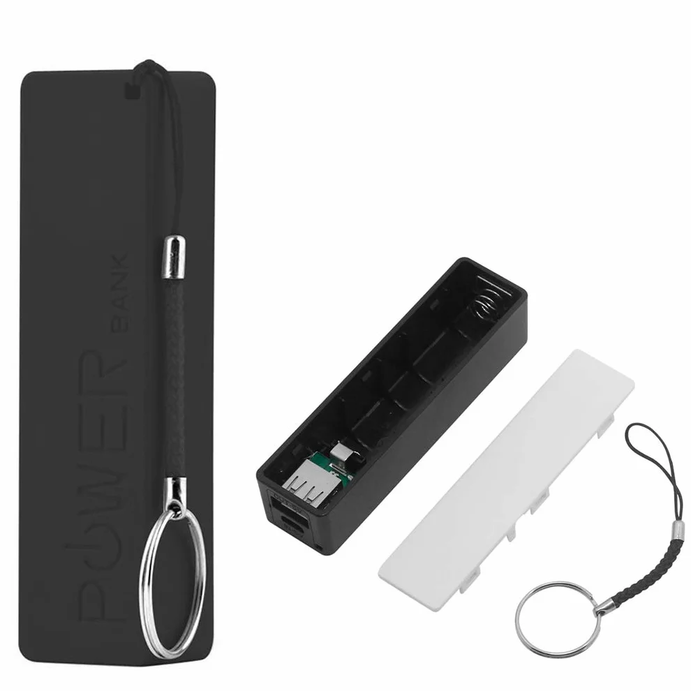 Power Bank USB 18650, Etui na Baterie Zestaw Ładowania Czarny