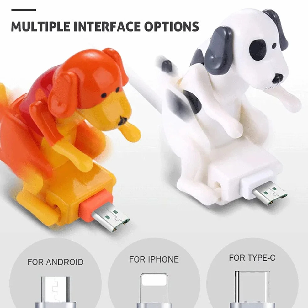 Kabel USB z psem do szybkiego ładowania smartfona typ C