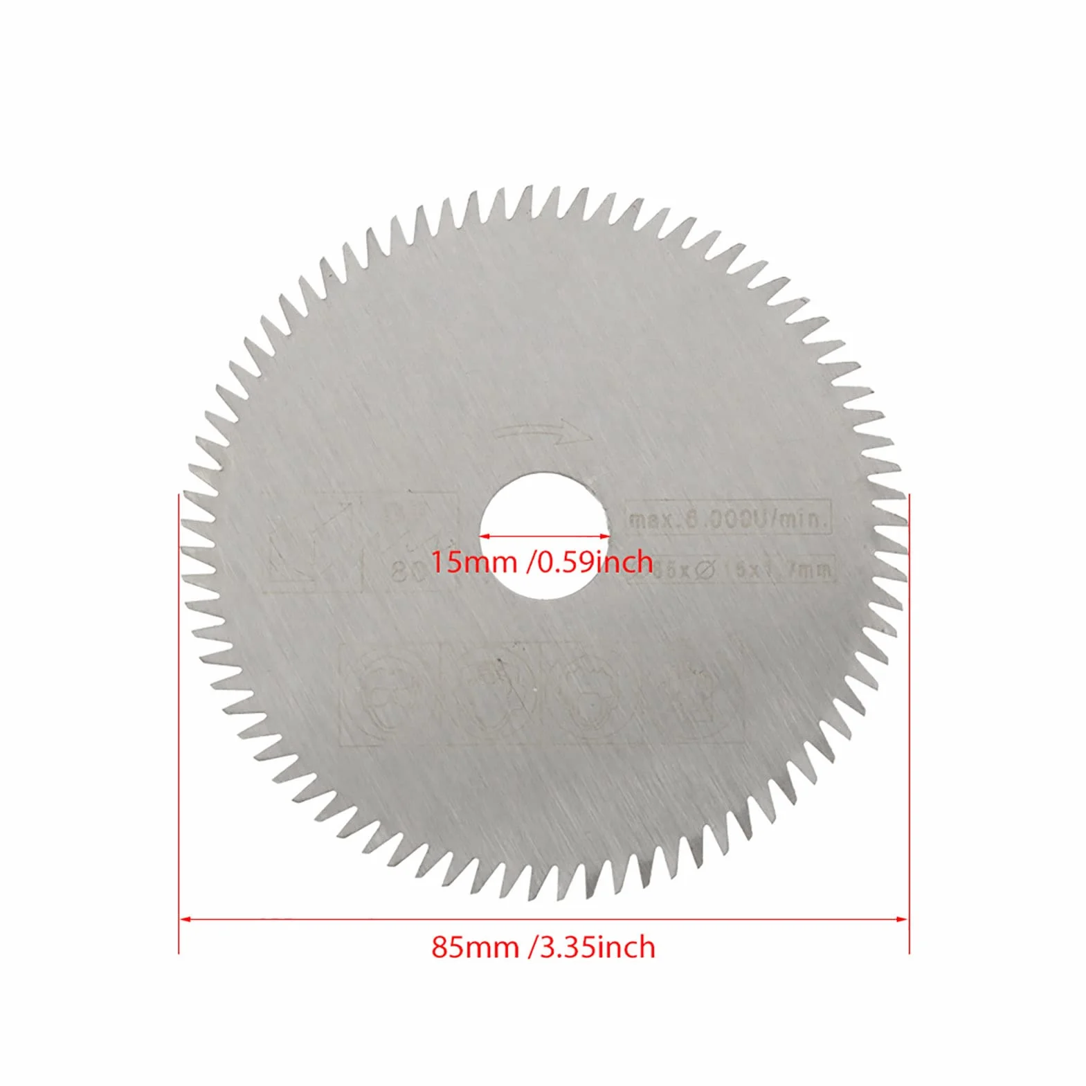 5PCS Mini Circular Saw Blade Fine Finishing Cutting Discs Carbide Diameter Inner-15mm Outer-85mm for Cutting Tool