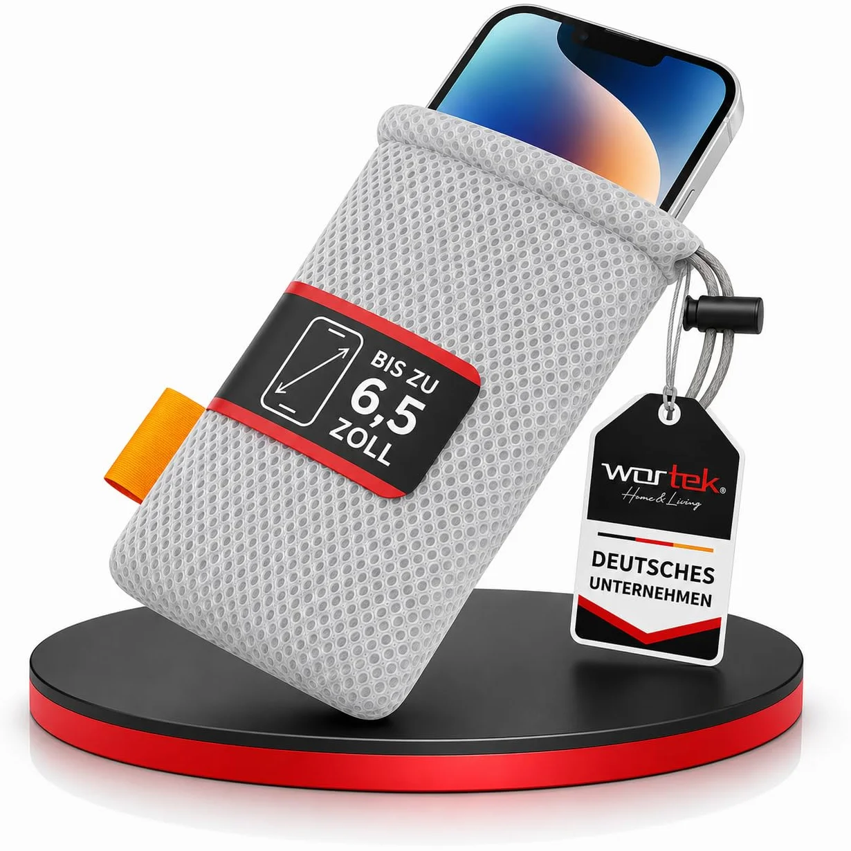 Uniwersalne etui na telefon komórkowy nylonowa siatka 18 x 5 x 9 cm do 6,5 cala