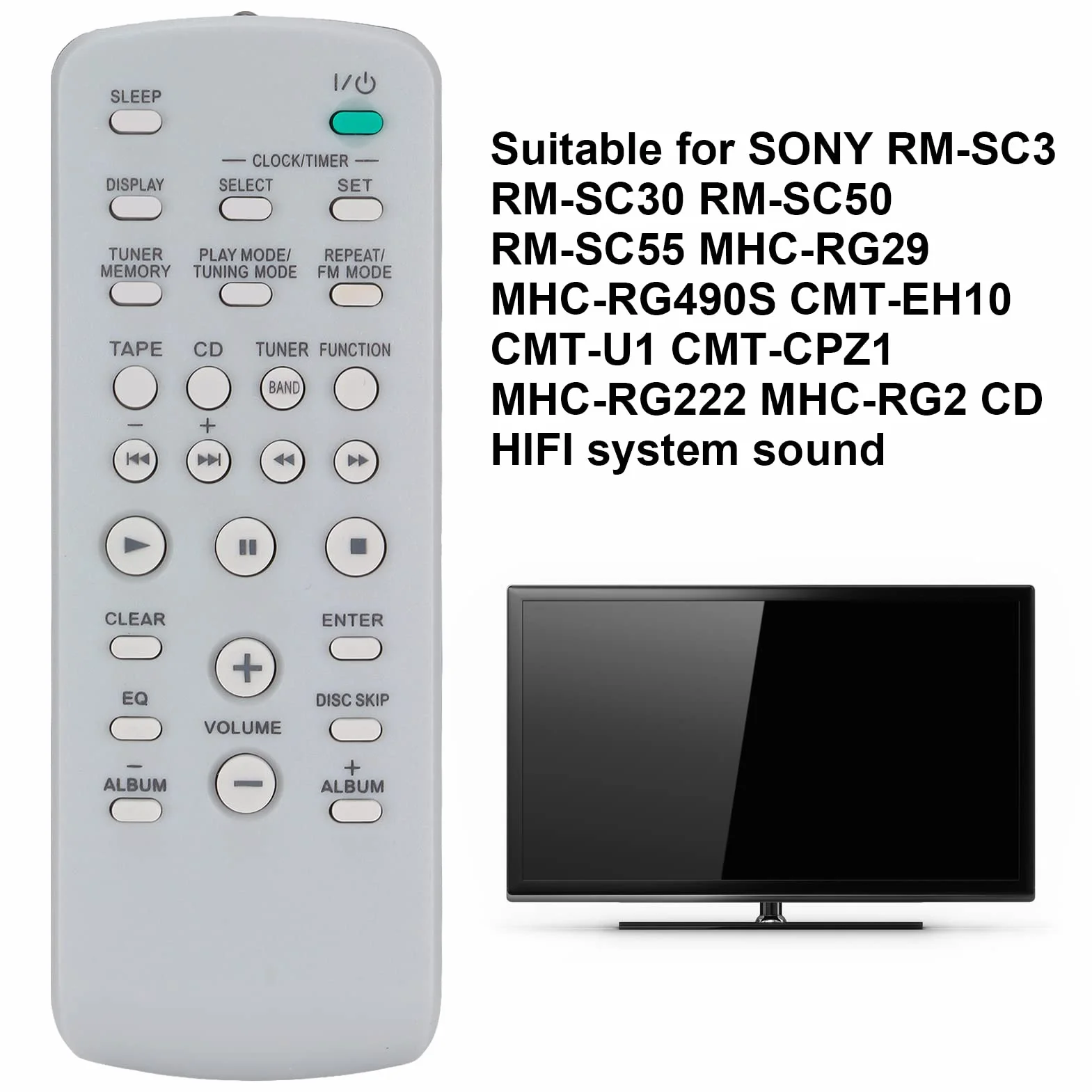 Uniwersalny Pilot do Telewizora CD HIFI Zamienny Kontroler RM-SC3 RM-SC30 RM-SC50 RM-SC55 MHC-RG29 MHC-RG490S CMT-EH10 CMT-U1 CMT-CPZ1