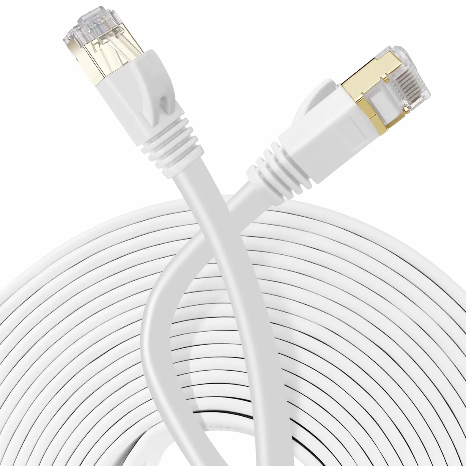Kabel Ethernet Cat7 10 m płaski RJ45 10 Gb/s LAN biały