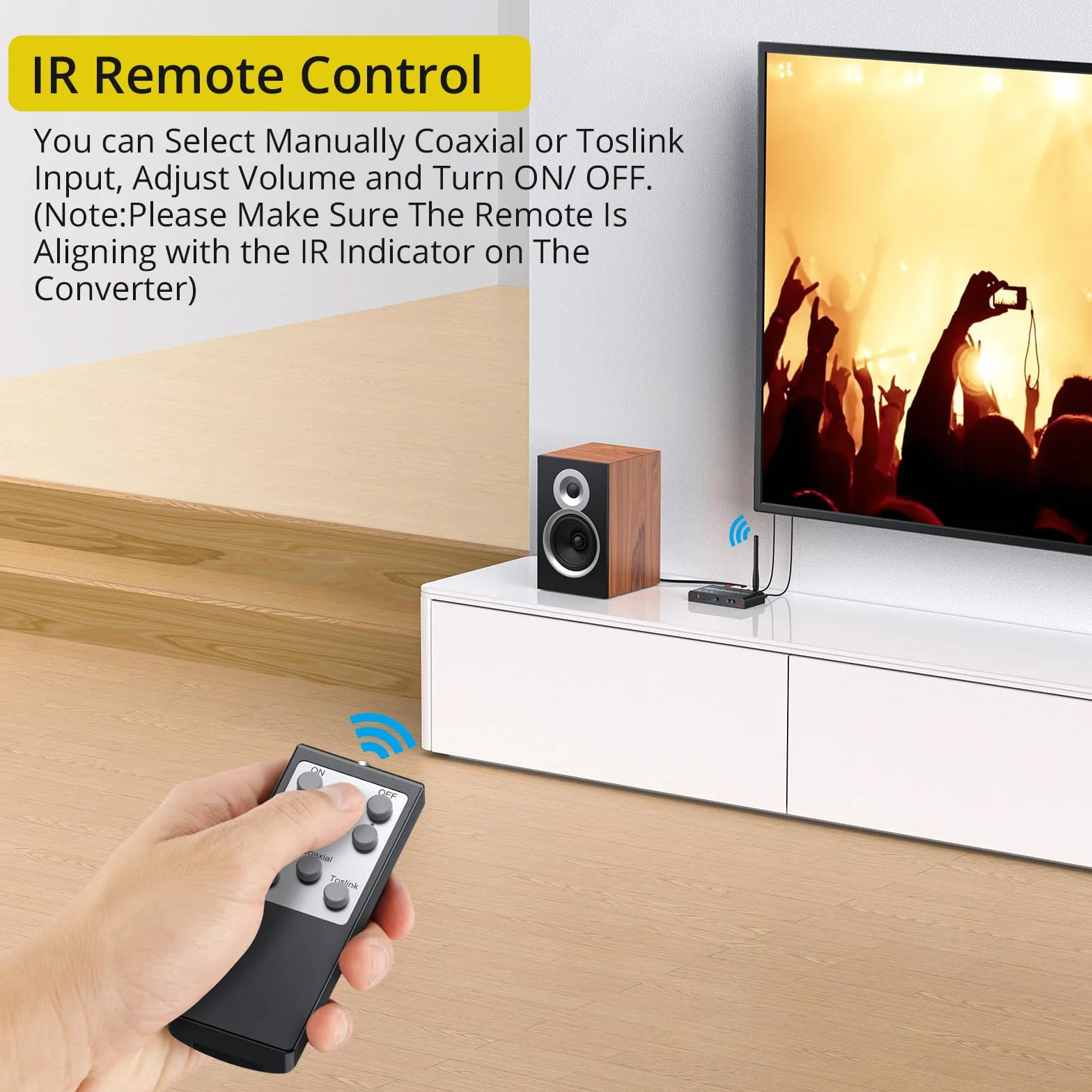 PROZOR Konwerter DAC 192 kHz Bluetooth V5.0 Toslink SPDIF optyczne RCA 3,5 mm wyjście cyfrowe na analogowy audio