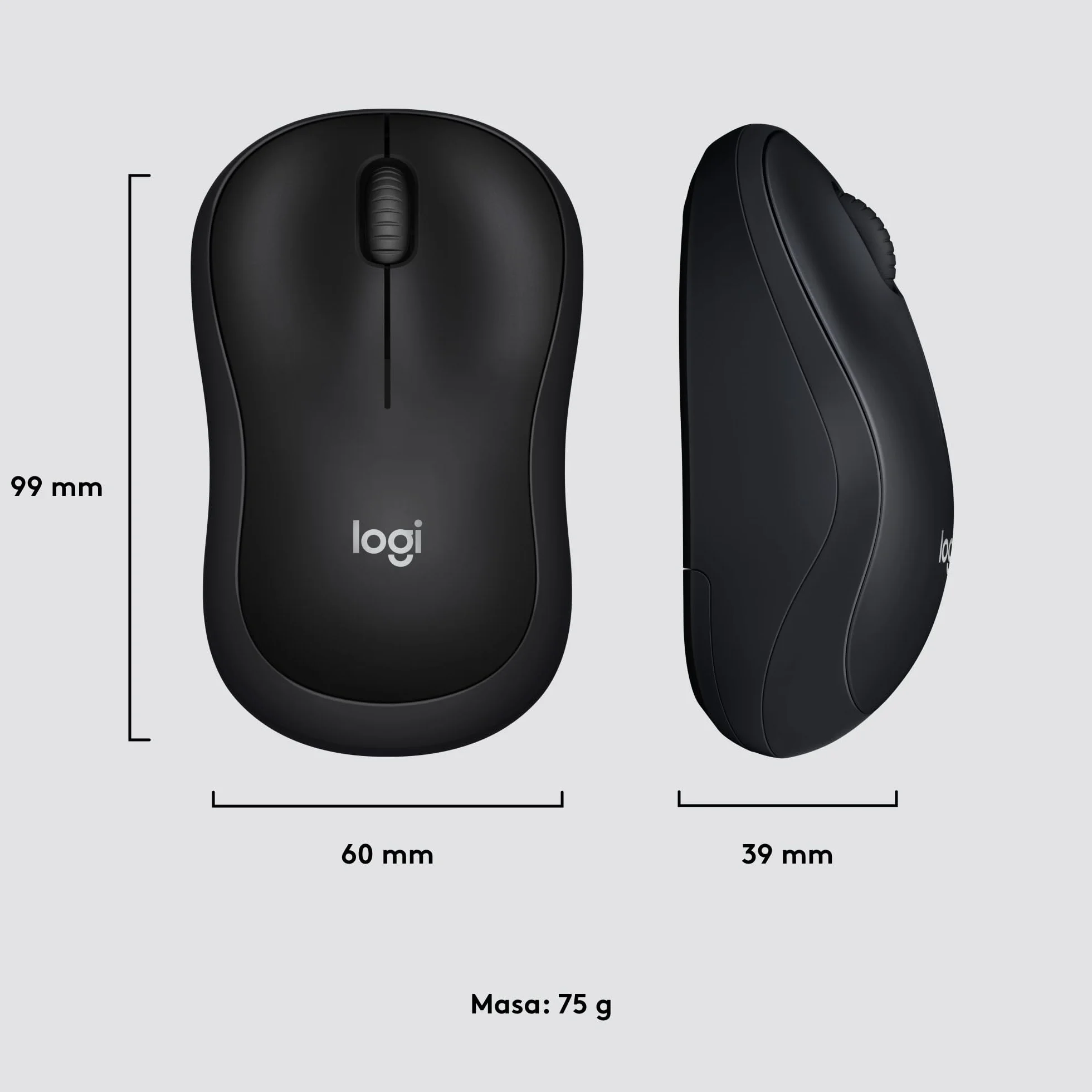 Logitech M220 SILENT Mysz bezprzewodowa, 2,4 GHz z miniodbiornikiem USB, 18-miesięczna żywotność baterii, śledzenie optyczne 1000 DPI, oburęczna, PC, Mac, laptop - Szary