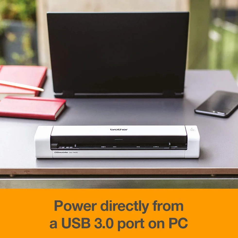 Brother DS-740D skaner dokumentów A4, USB 3.0, przenośny, dwustronny, 15 PPM, biały